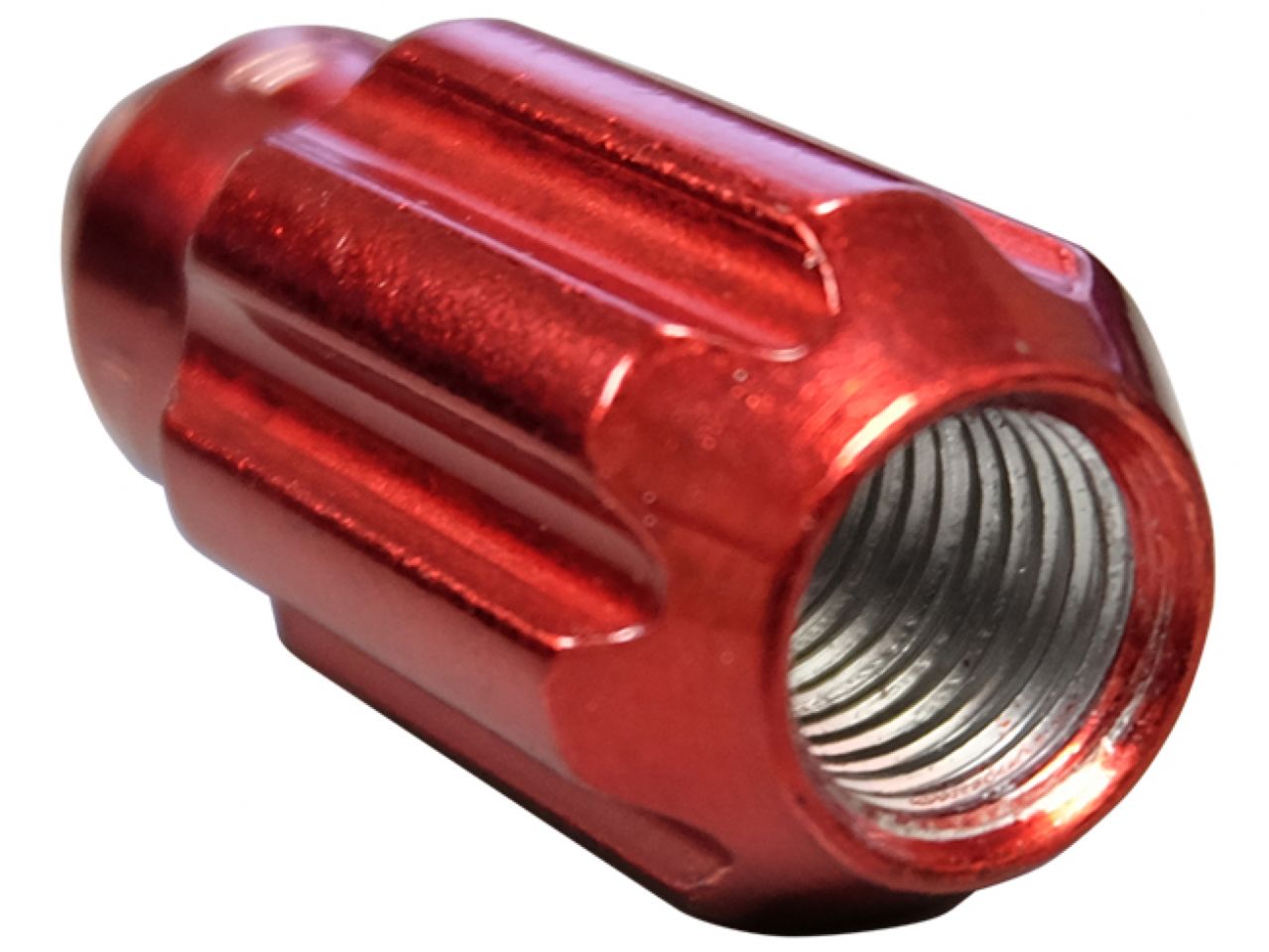 NRG 500 Series M12 X 1.25 Bullet Shape Steel Lug Nut Set - 21 Pc w/Lock Key - Red