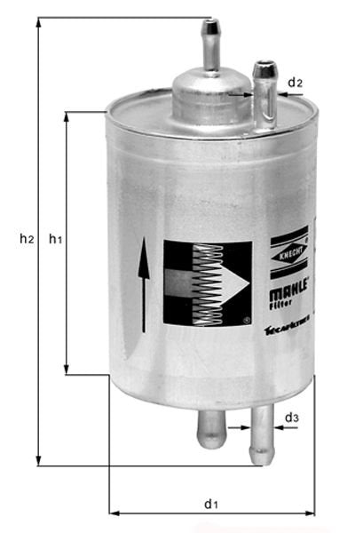 Mahle OE 01-05 BMW 325i/325Ci/325xi 2.5L6 In-Line Fuel Filter