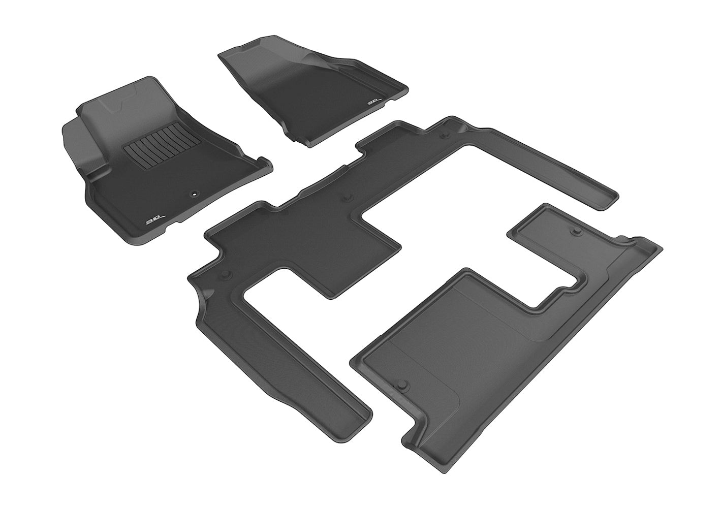 3D MAXpider 2009-2017 Chevrolet Traverse Kagu 1st & 2nd & 3rd Row Floormats - Black