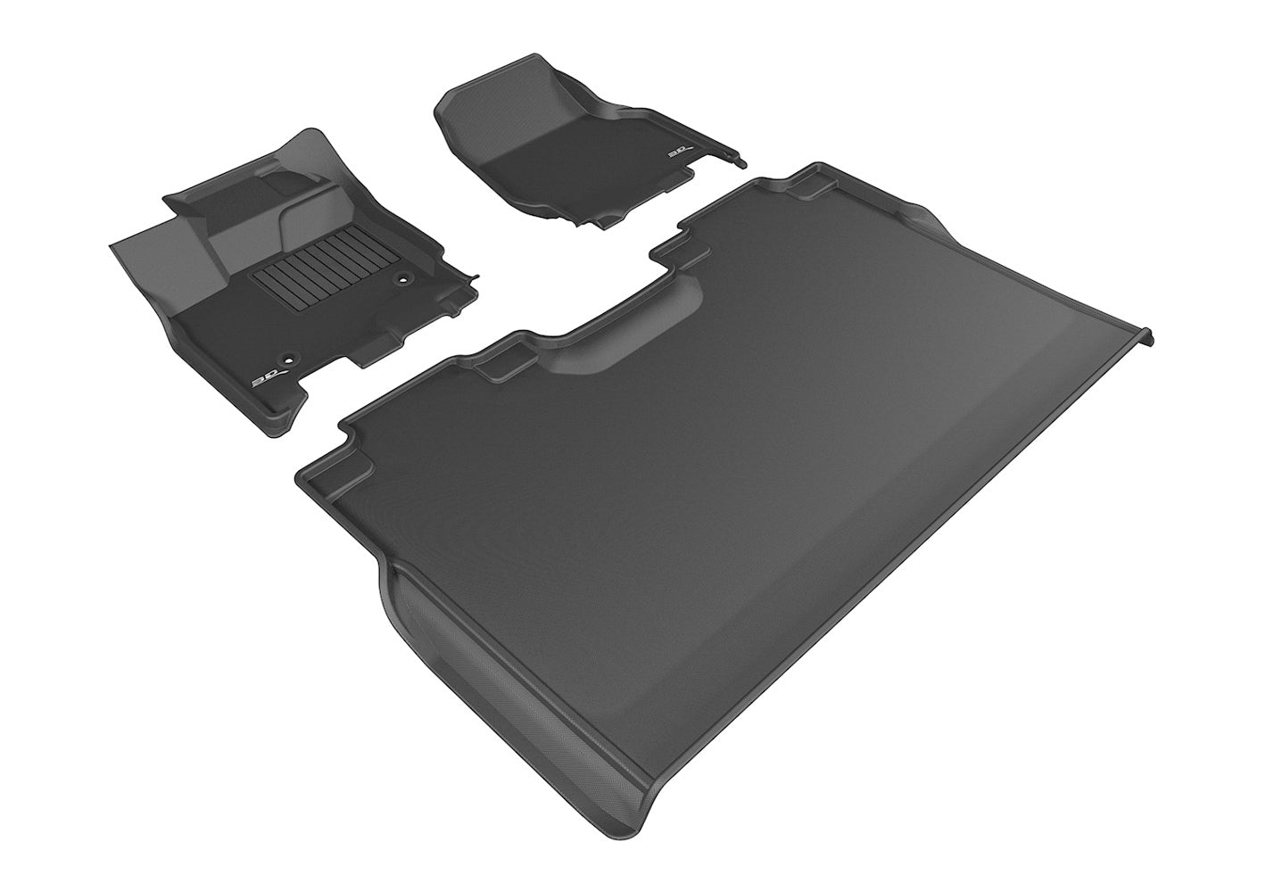 3D MAXpider 2015-2020 Ford F-150 Supercrew Kagu 1st & 2nd Row Floormats - Black