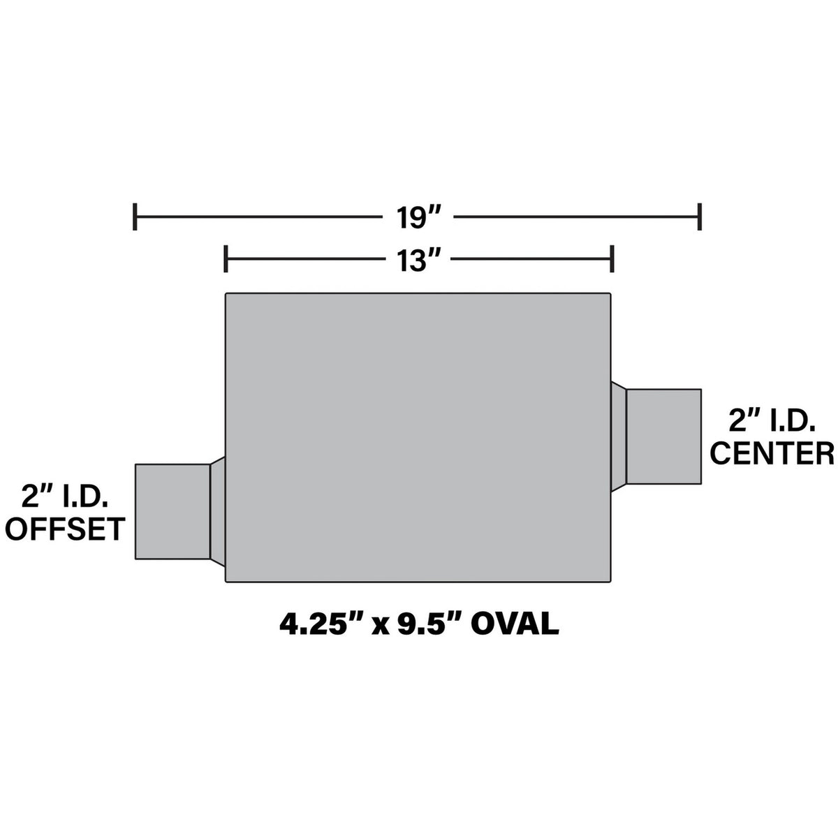 Magnaflow Rumble Muffler 13in Body Length 19in Overall Length - 2in Offset / 2in Center