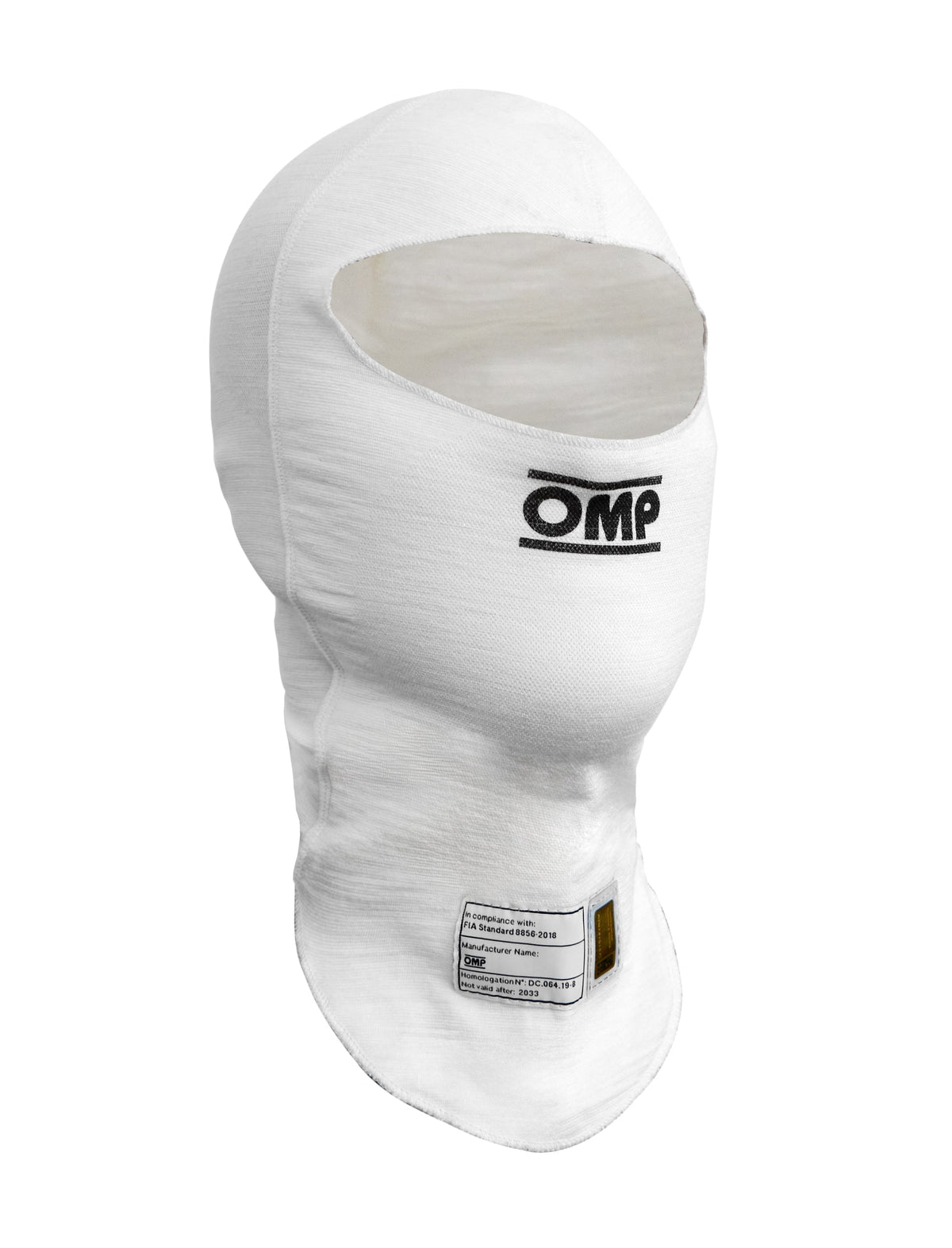 OMP TECNICA EVO BALACLAVA FIA 8856-2018 WHITE SZ S
