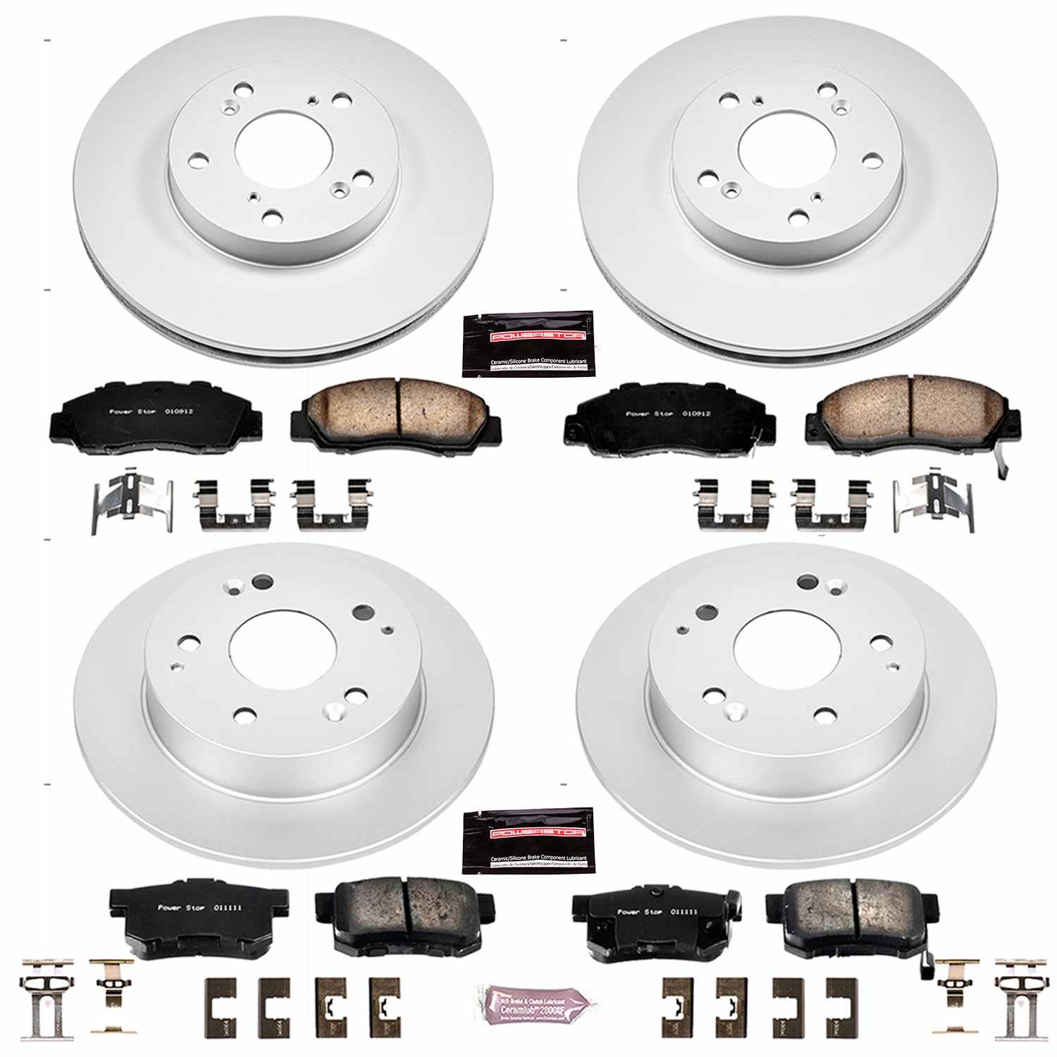 Power Stop 98-02 Honda Accord Front & Rear Z17 Evolution Geomet Coated Brake Kit