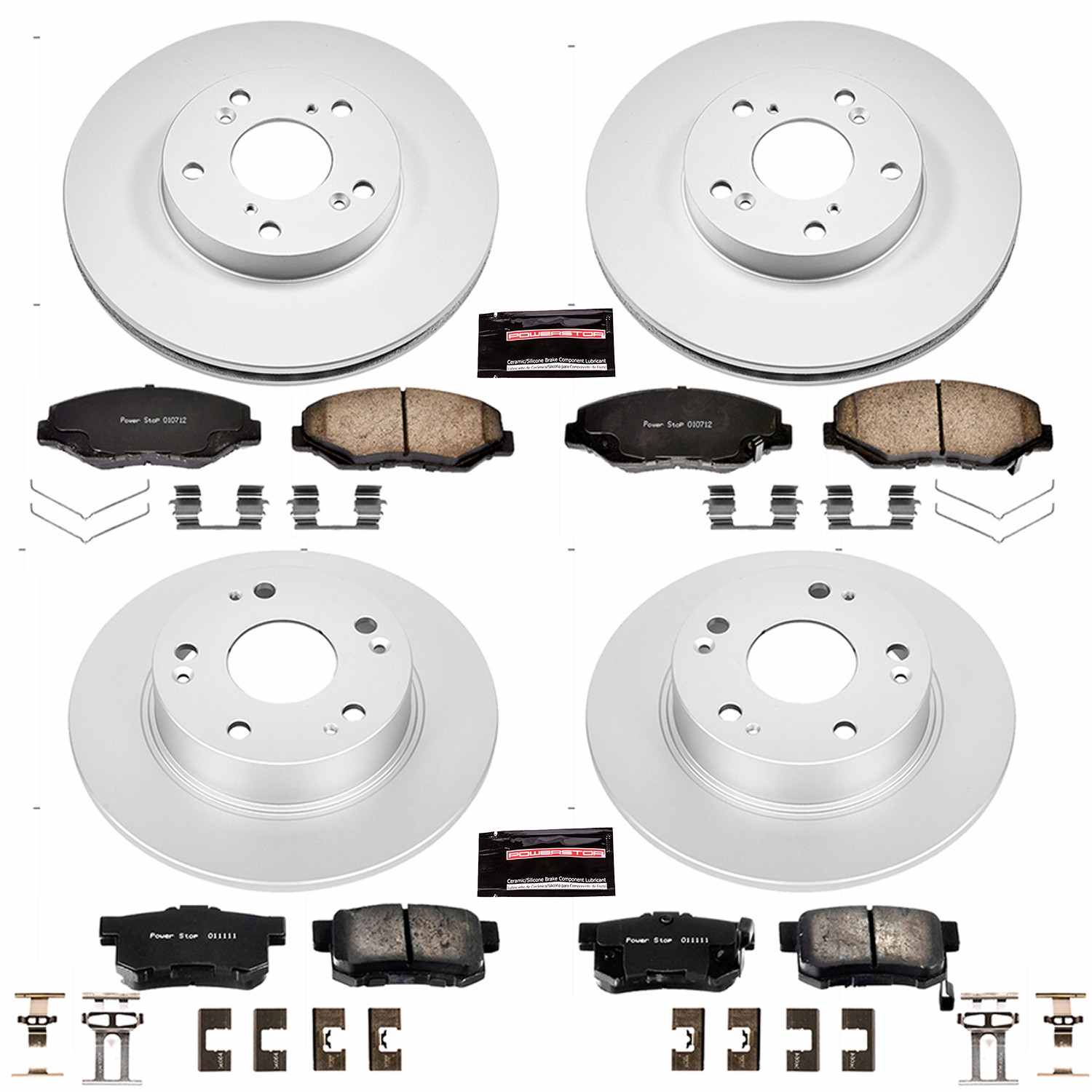 Power Stop 03-07 Honda Accord Front & Rear Z17 Evolution Geomet Coated Brake Kit