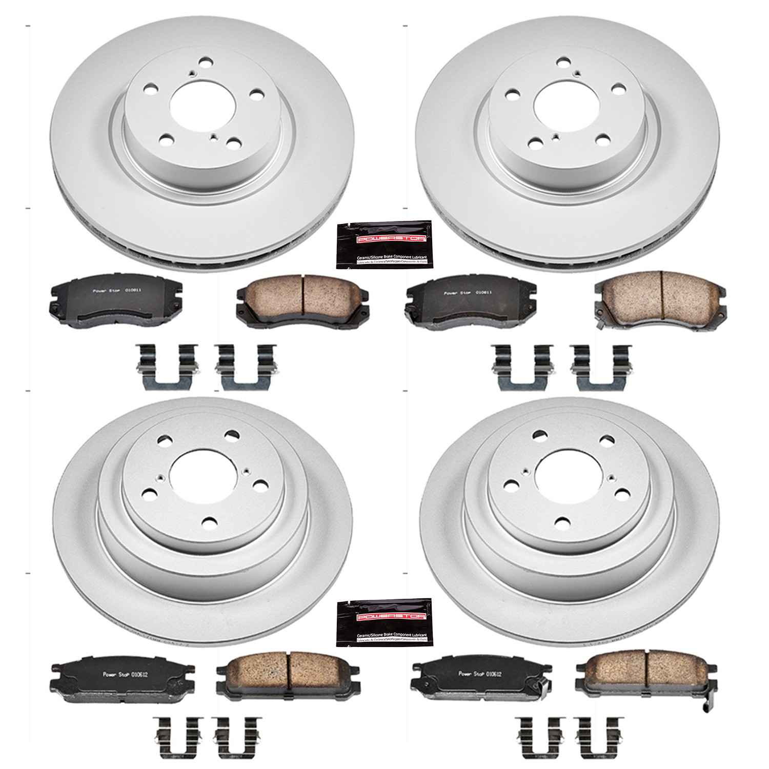 Power Stop 1996 Subaru Legacy Front & Rear Z17 Evolution Geomet Coated Brake Kit