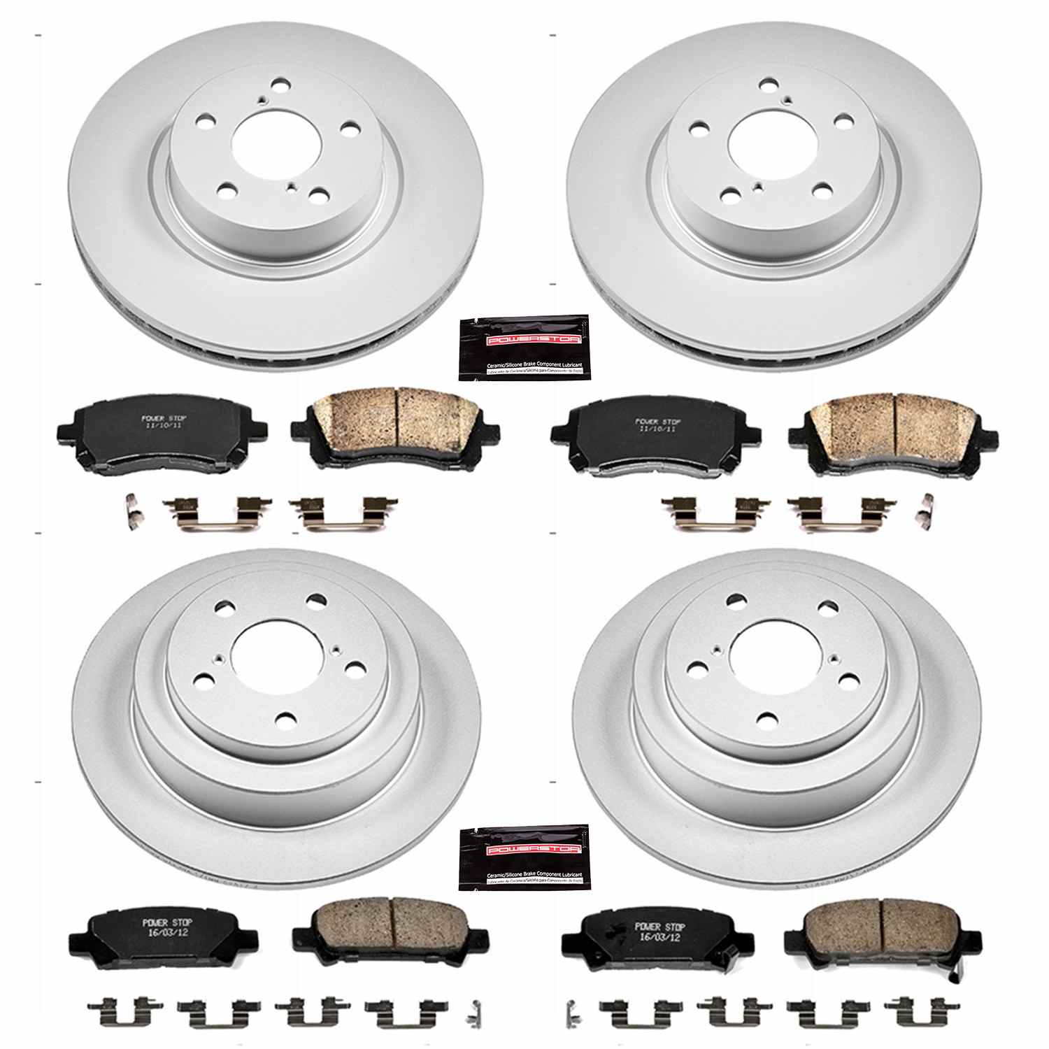 Power Stop 98-02 Subaru Forester Front & Rear Z17 Evolution Geomet Coated Brake Kit
