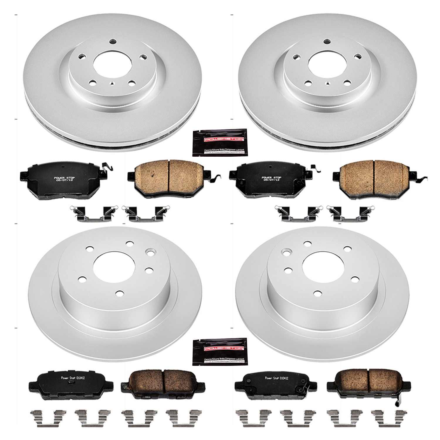Power Stop 07-08 Nissan Maxima Front & Rear Z17 Evolution Geomet Coated Brake Kit