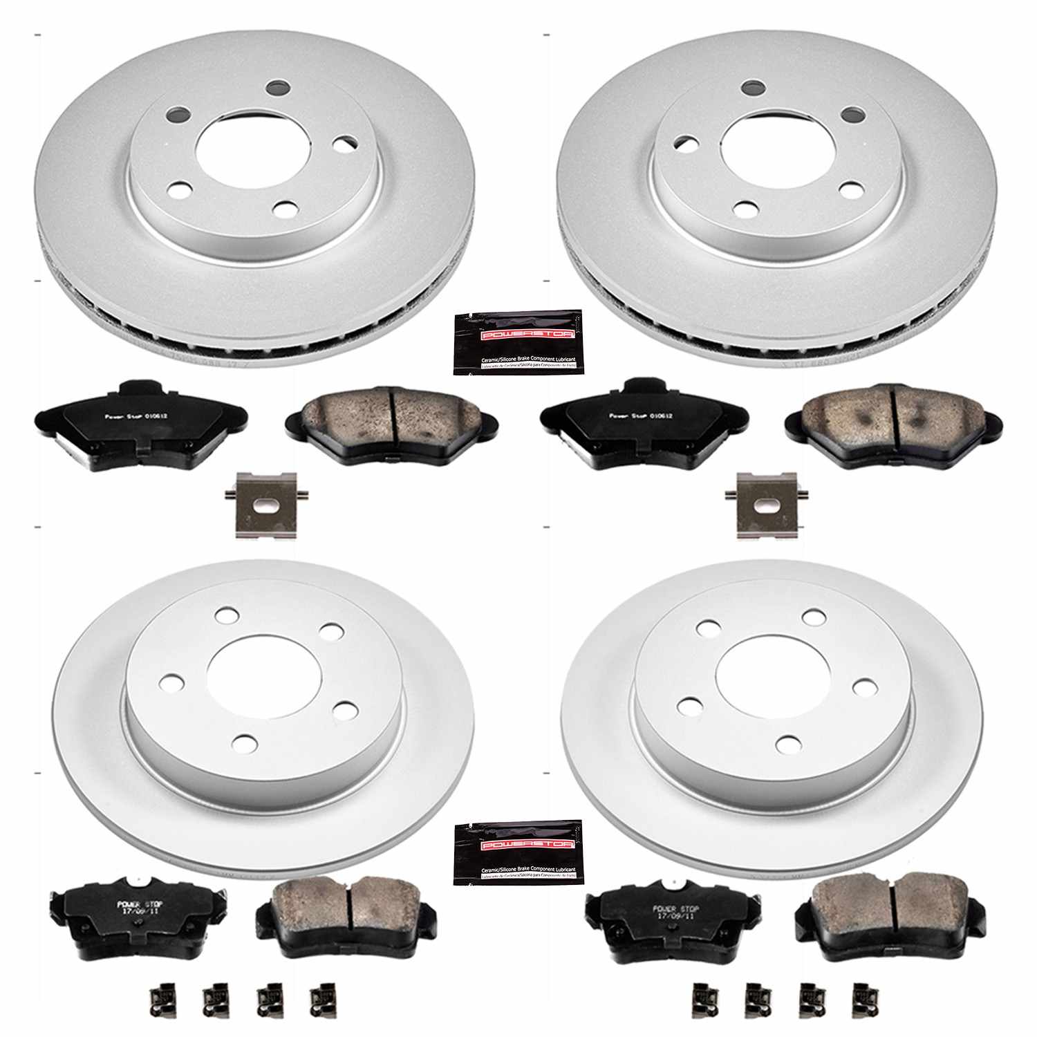 Power Stop 94-98 Ford Mustang Front & Rear Z17 Evolution Geomet Coated Brake Kit