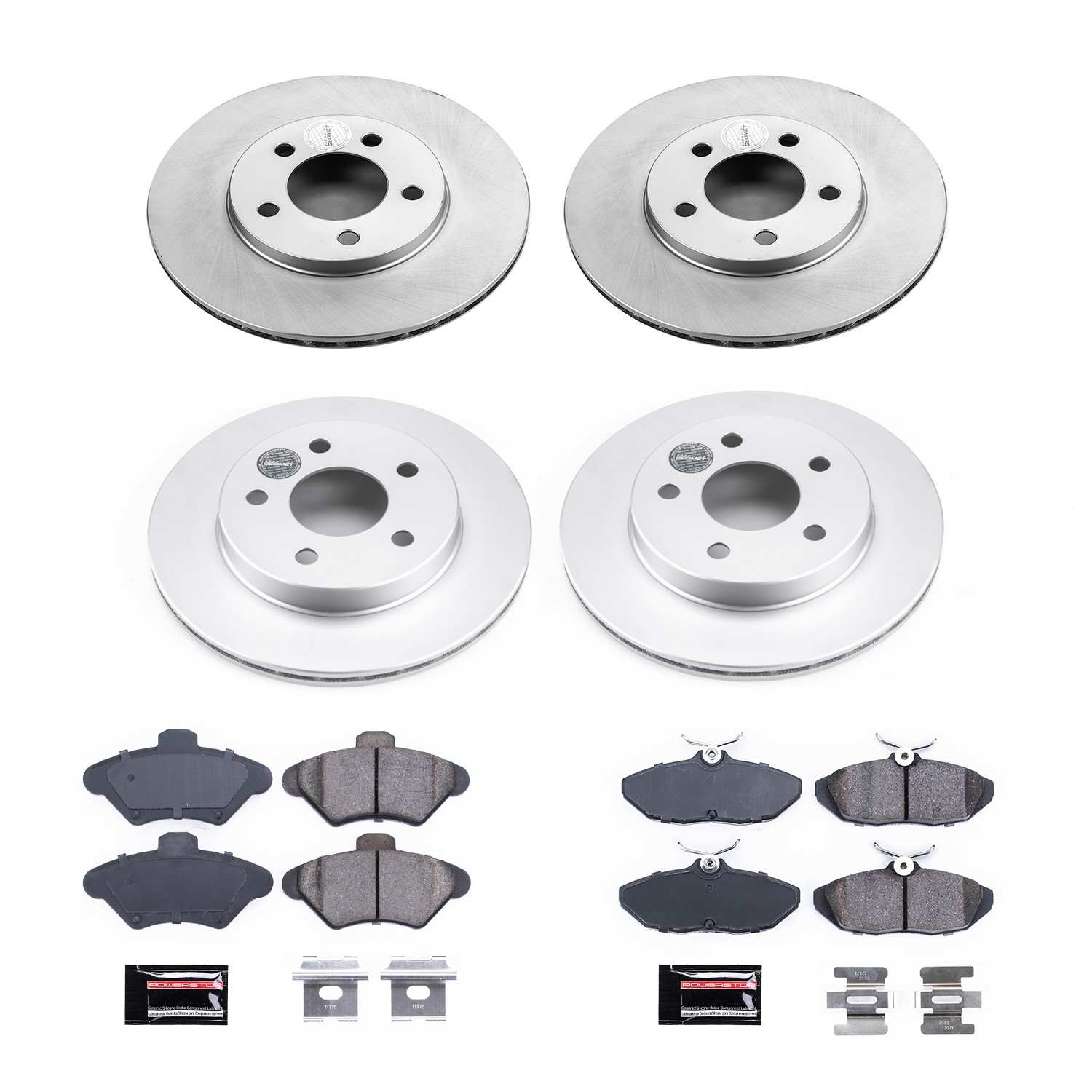 Power Stop 93-97 Ford Thunderbird Front & Rear Z17 Evolution Geomet Coated Brake Kit