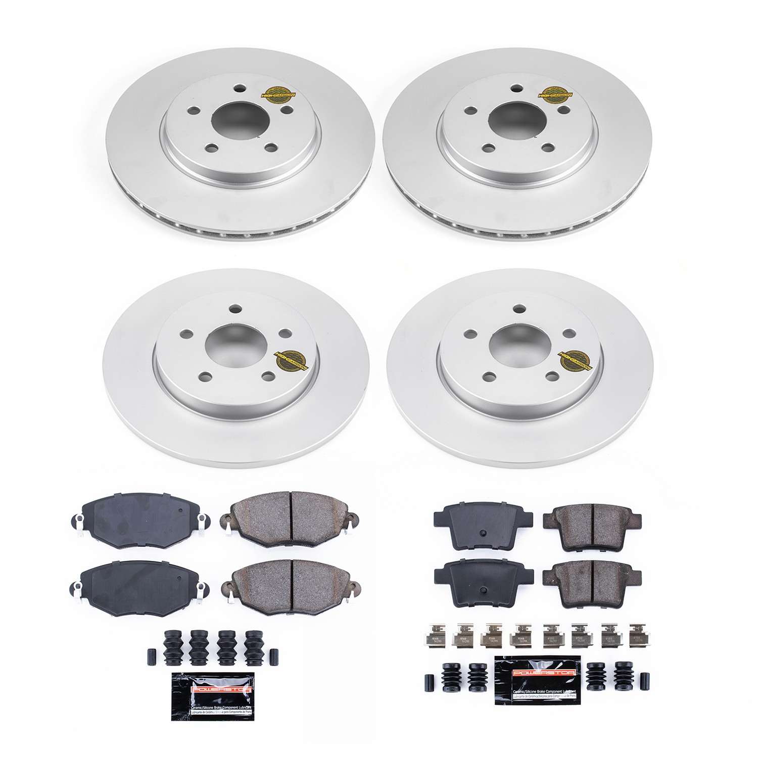Power Stop 05-08 Jaguar X-Type Front & Rear Z23 Evolution Sport Coated Brake Kit