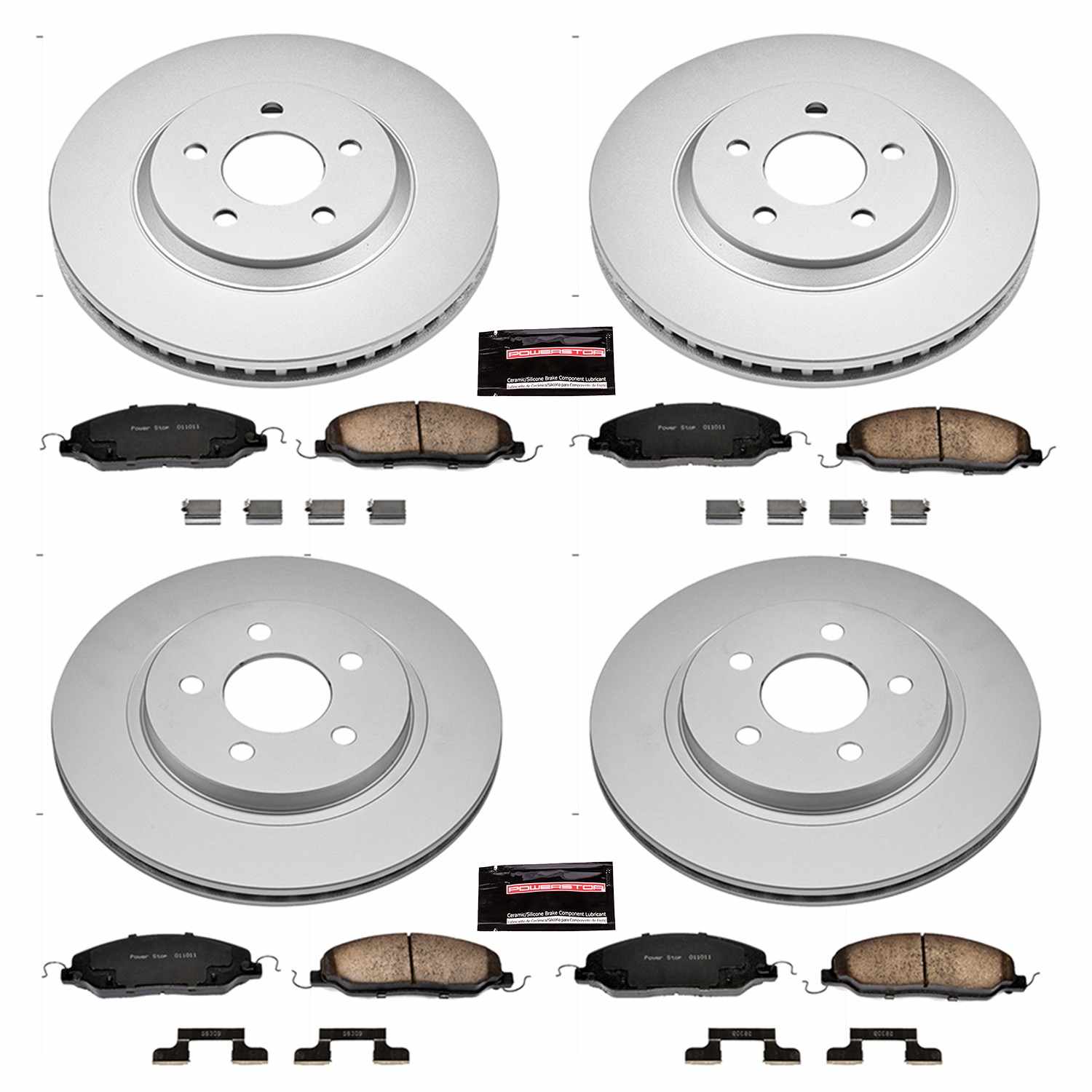 Power Stop 05-10 Ford Mustang Front & Rear Z17 Evolution Geomet Coated Brake Kit