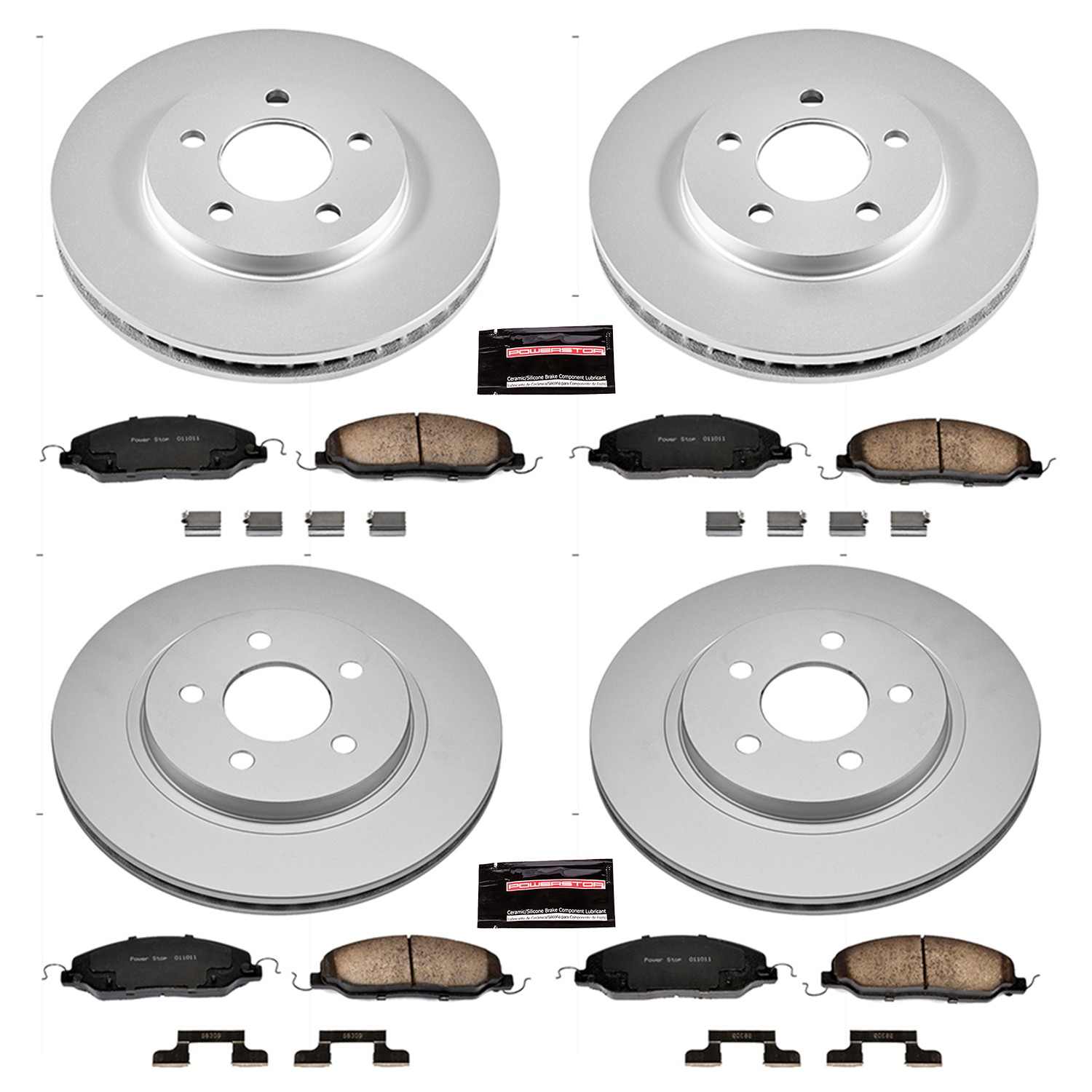 Power Stop 05-10 Ford Mustang Front & Rear Z17 Evolution Geomet Coated Brake Kit