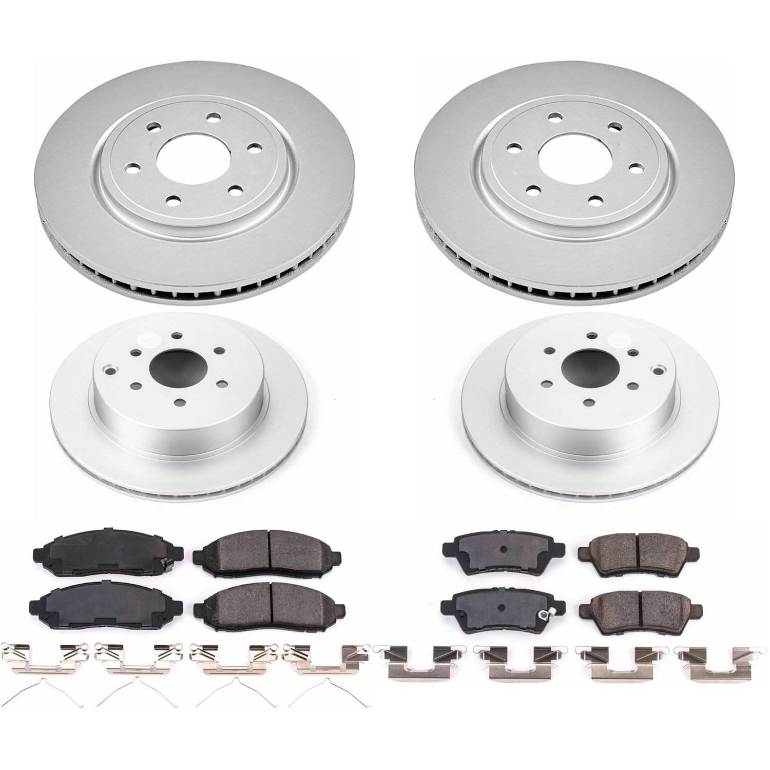 Power Stop 05-12 Nissan Pathfinder Front & Rear Z17 Evolution Geomet Coated Brake Kit