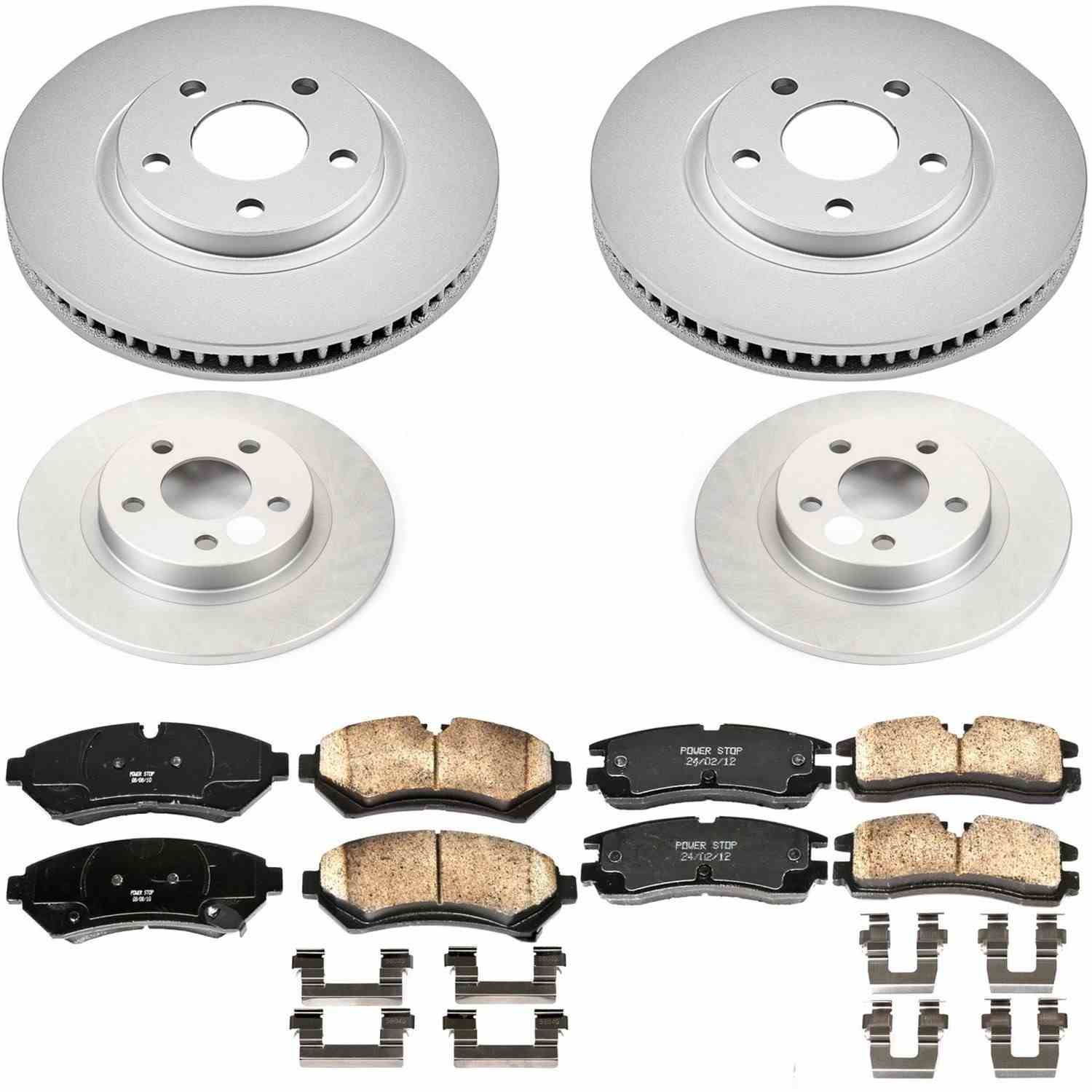 Power Stop 98-02 Cadillac Seville Front & Rear Z17 Evolution Geomet Coated Brake Kit