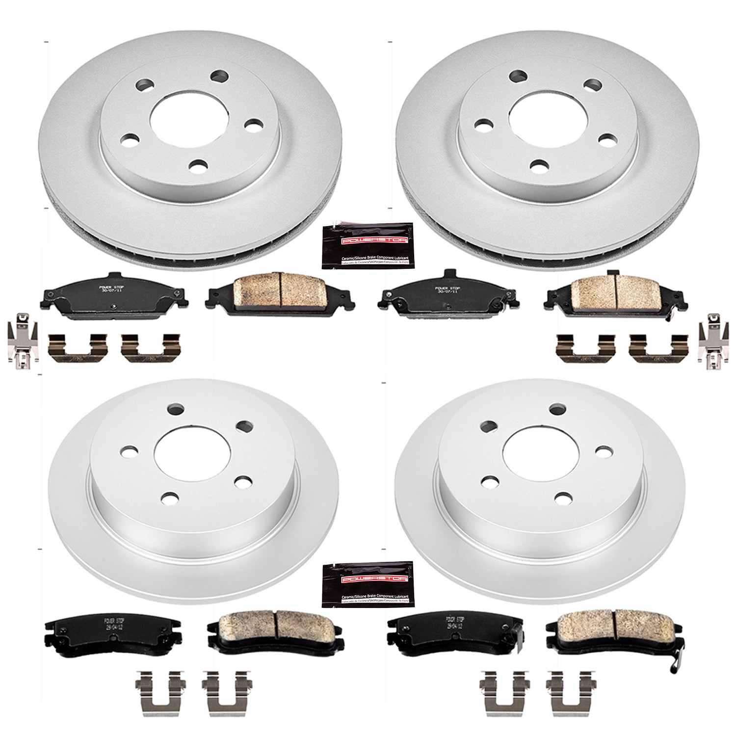 Power Stop 99-04 Oldsmobile Alero Front & Rear Z17 Evolution Geomet Coated Brake Kit