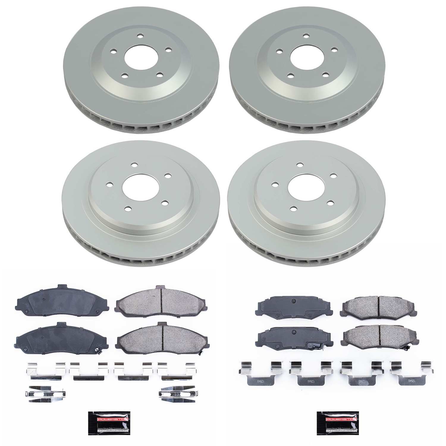 Power Stop 2004 Cadillac XLR 2004 Front & Rear Z17 Evolution Geomet Coated Brake Kit