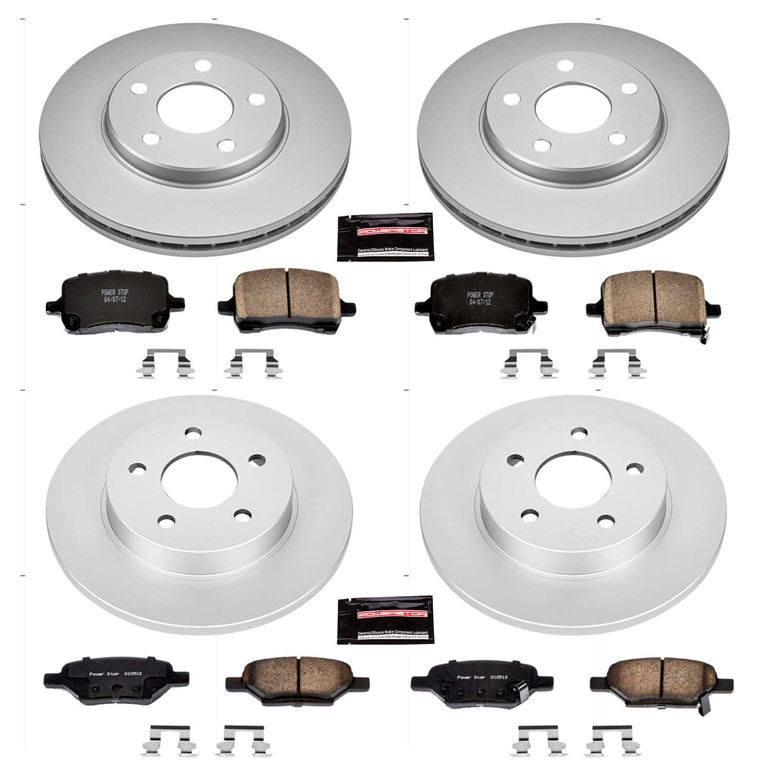 Power Stop 04-08 Chevrolet Malibu Front & Rear Z17 Evolution Geomet Coated Brake Kit