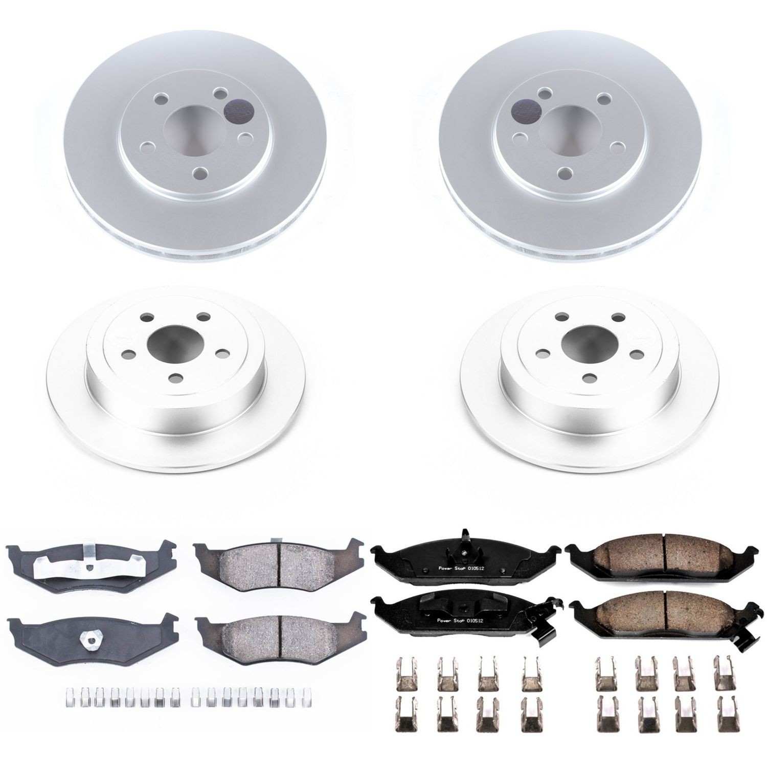 Power Stop 96-00 Plymouth Breeze Front & Rear Z17 Evolution Geomet Coated Brake Kit