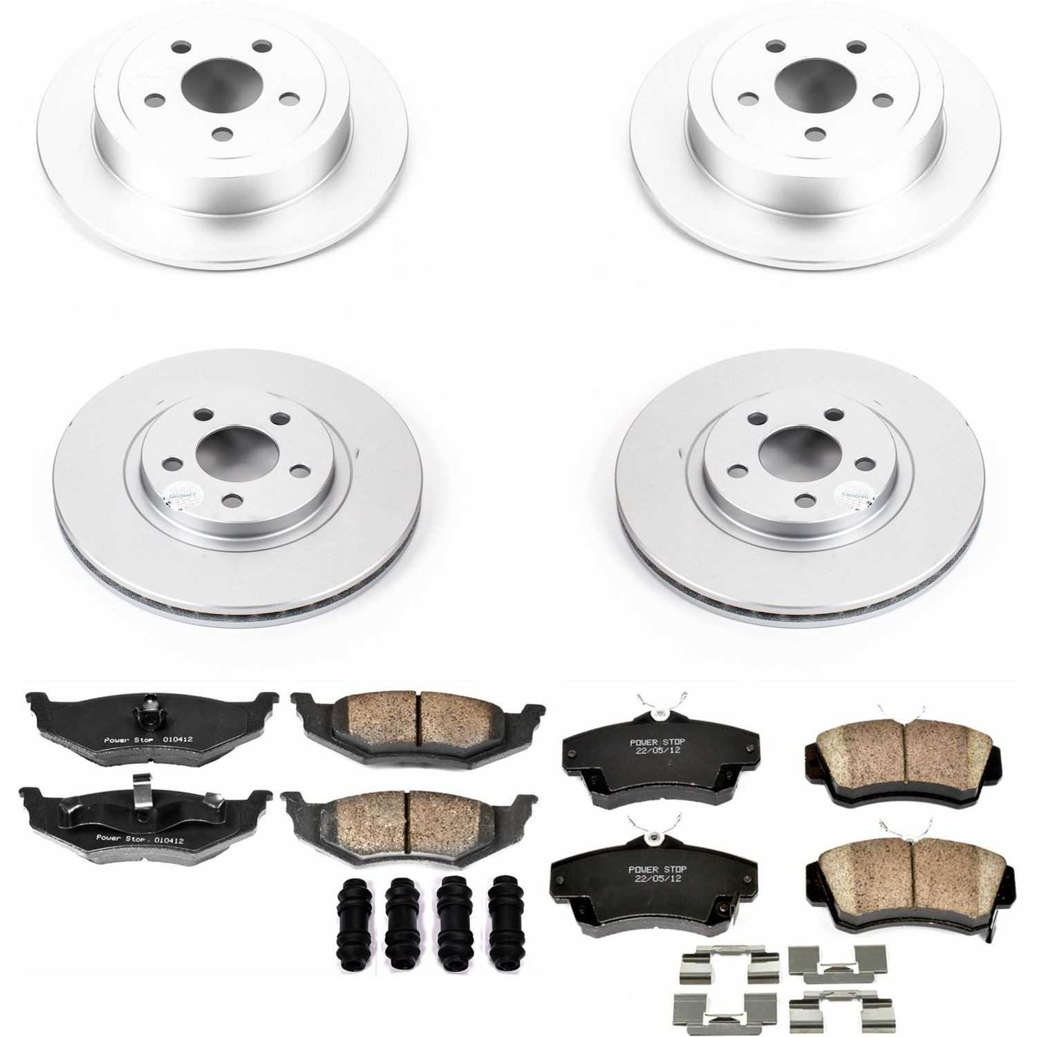 Power Stop 01-03 Chrysler PT Cruiser Front & Rear Z17 Evolution Geomet Coated Brake Kit