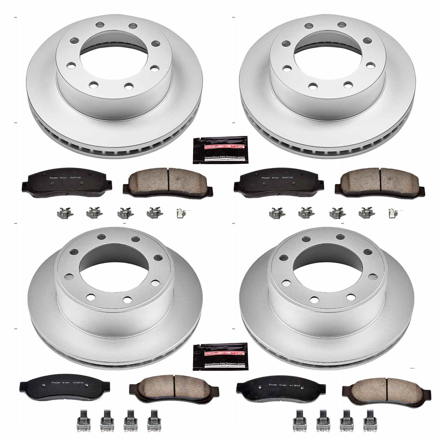 Power Stop 05-07 Ford F-350 Super Duty Front & Rear Z17 Coated Brake Kit