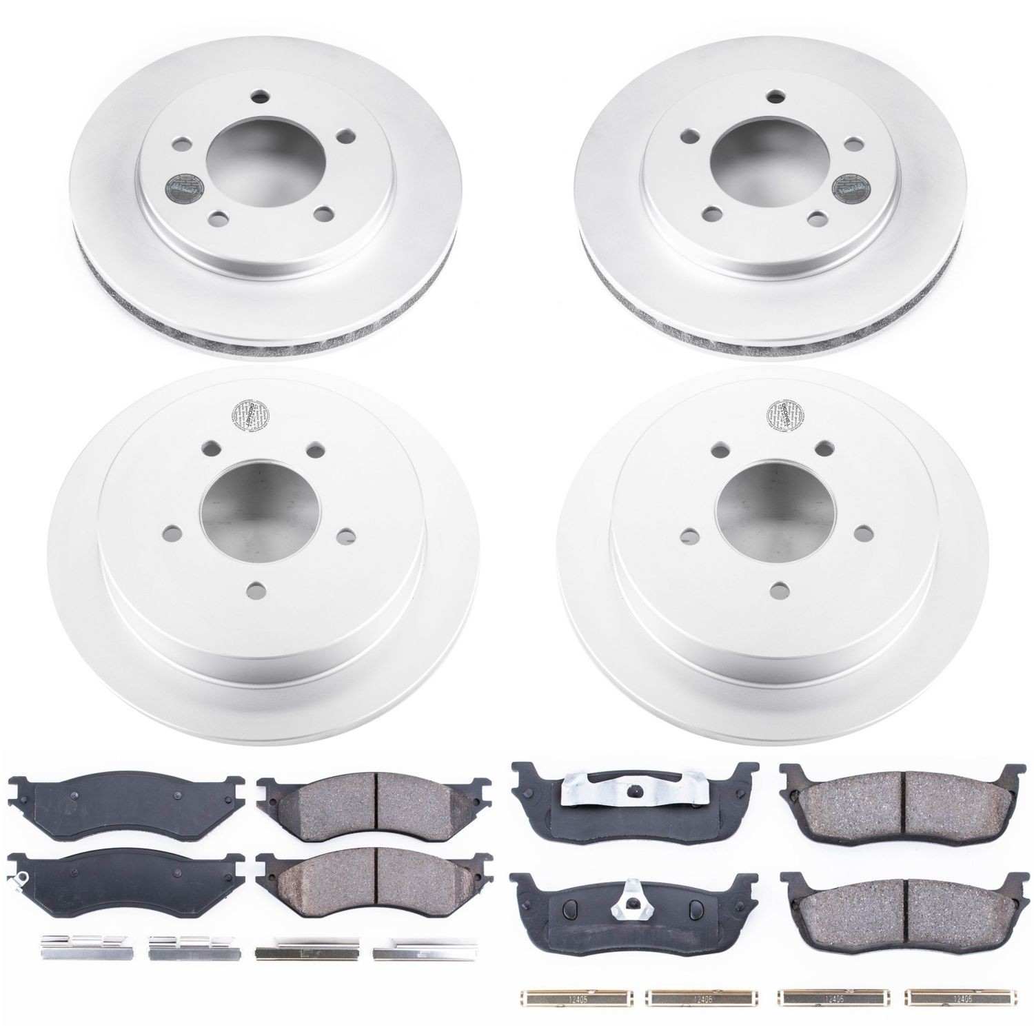 Power Stop 97-00 Ford Expedition Front & Rear Z17 Evolution Geomet Coated Brake Kit