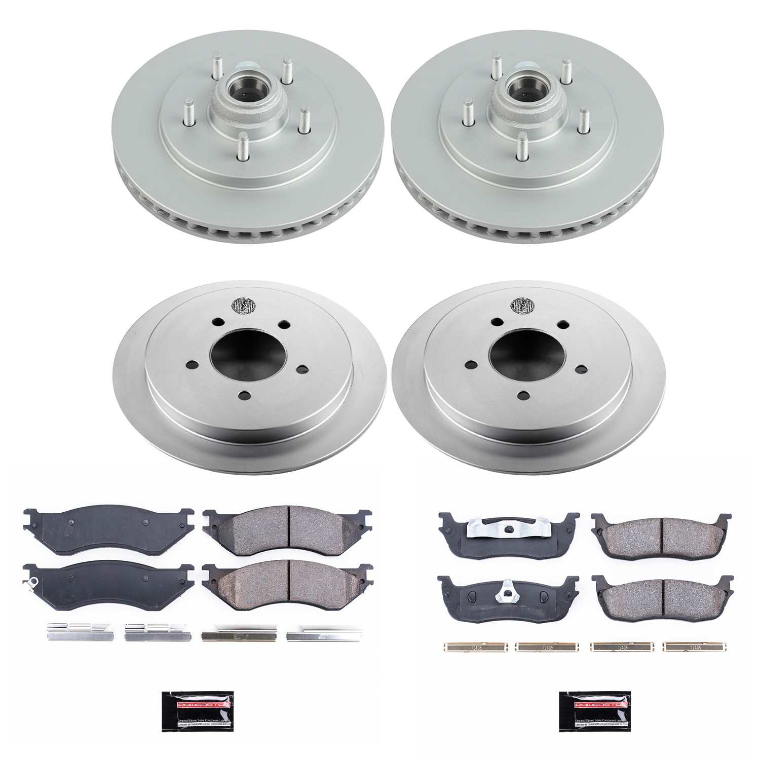 Power Stop 97-00 Ford Expedition Front & Rear Z17 Evolution Geomet Coated Brake Kit