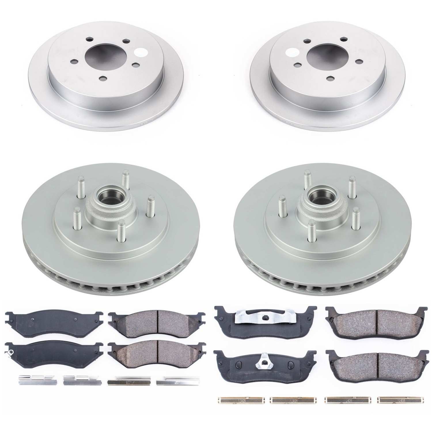 Power Stop 00-02 Ford Expedition Front & Rear Z17 Evolution Geomet Coated Brake Kit