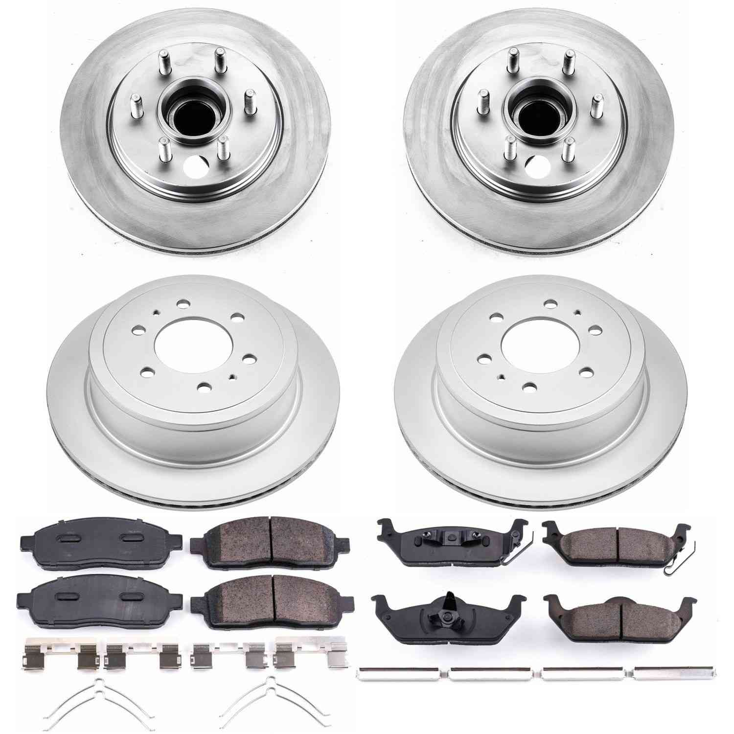 Power Stop 06-08 Lincoln Mark LT Front and Rear Z17 Coated Brake Kit