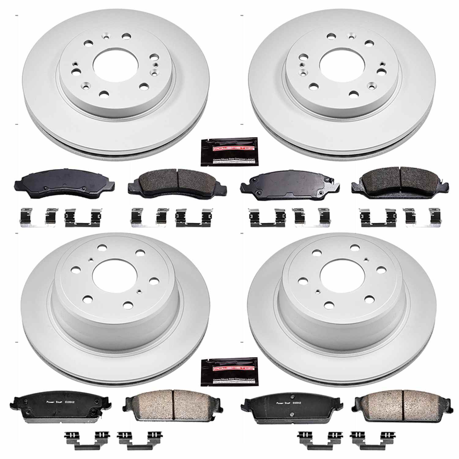 Power Stop 08-14 Cadillac Escalade Front & Rear Z17 Evolution Geomet Coated Brake Kit