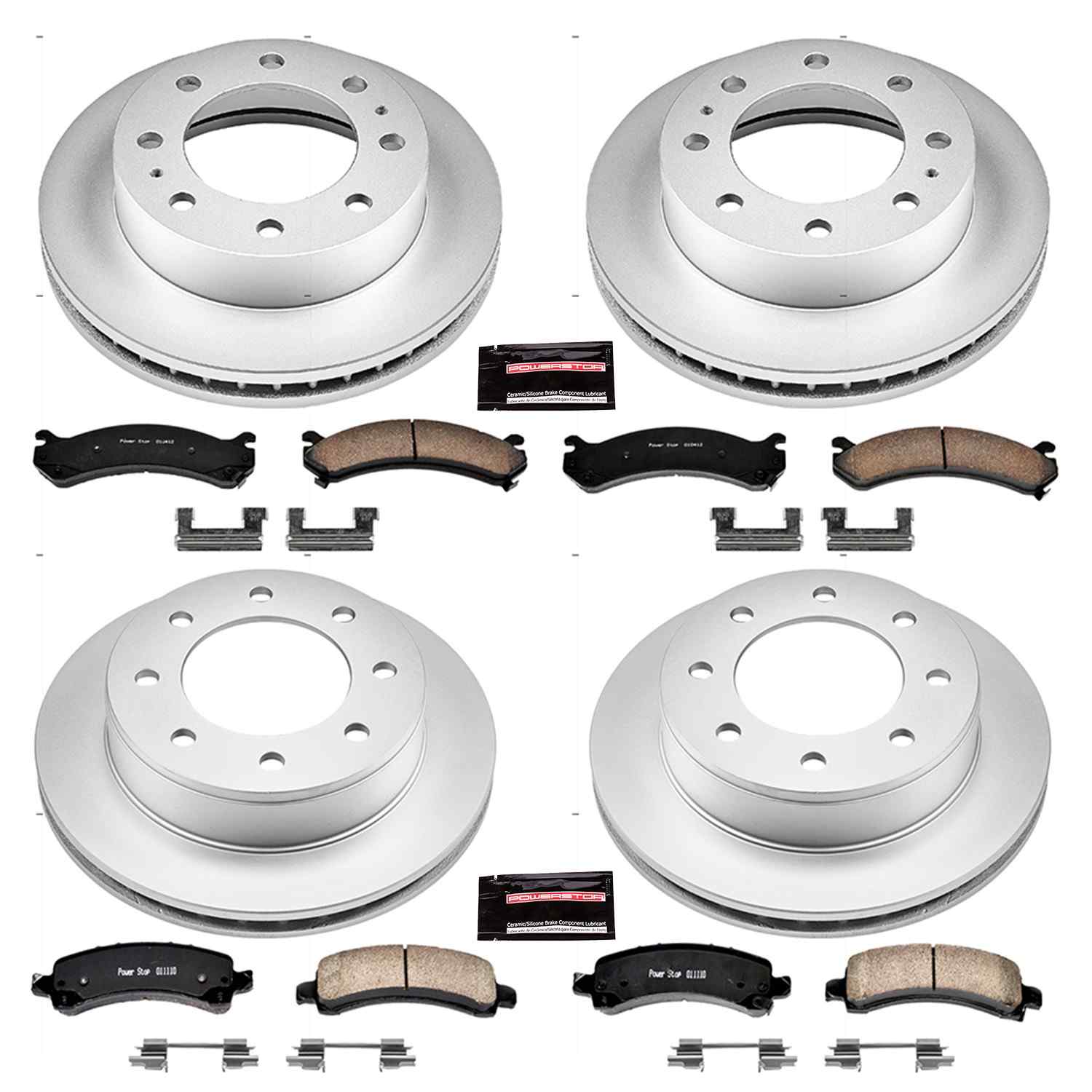 Power Stop 14-19 Chevrolet Express 3500 Front & Rear Z17 Evolution Geomet Coated Brake Kit