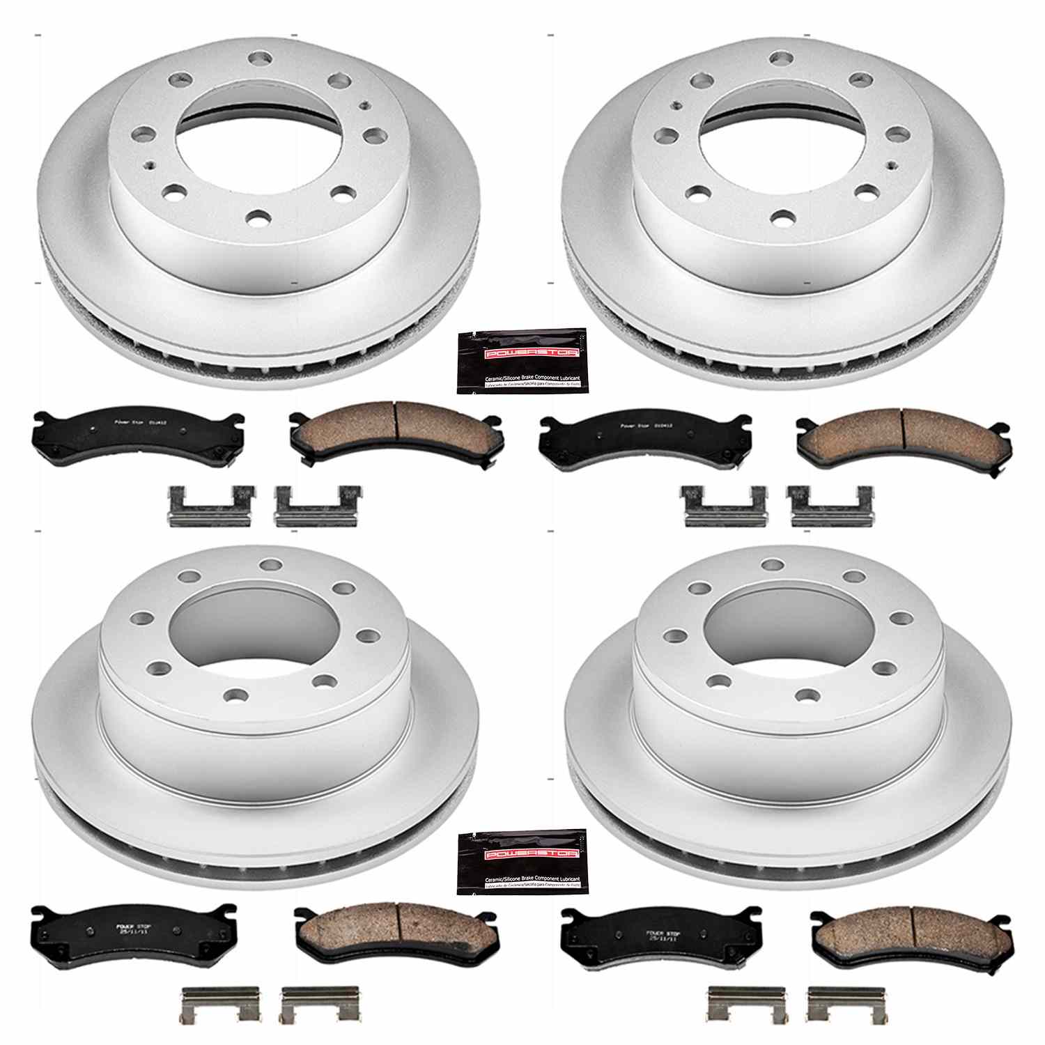 Power Stop 02-04 Chevrolet Avalanche 2500 Front & Rear Z17 Evolution Geomet Coated Brake Kit