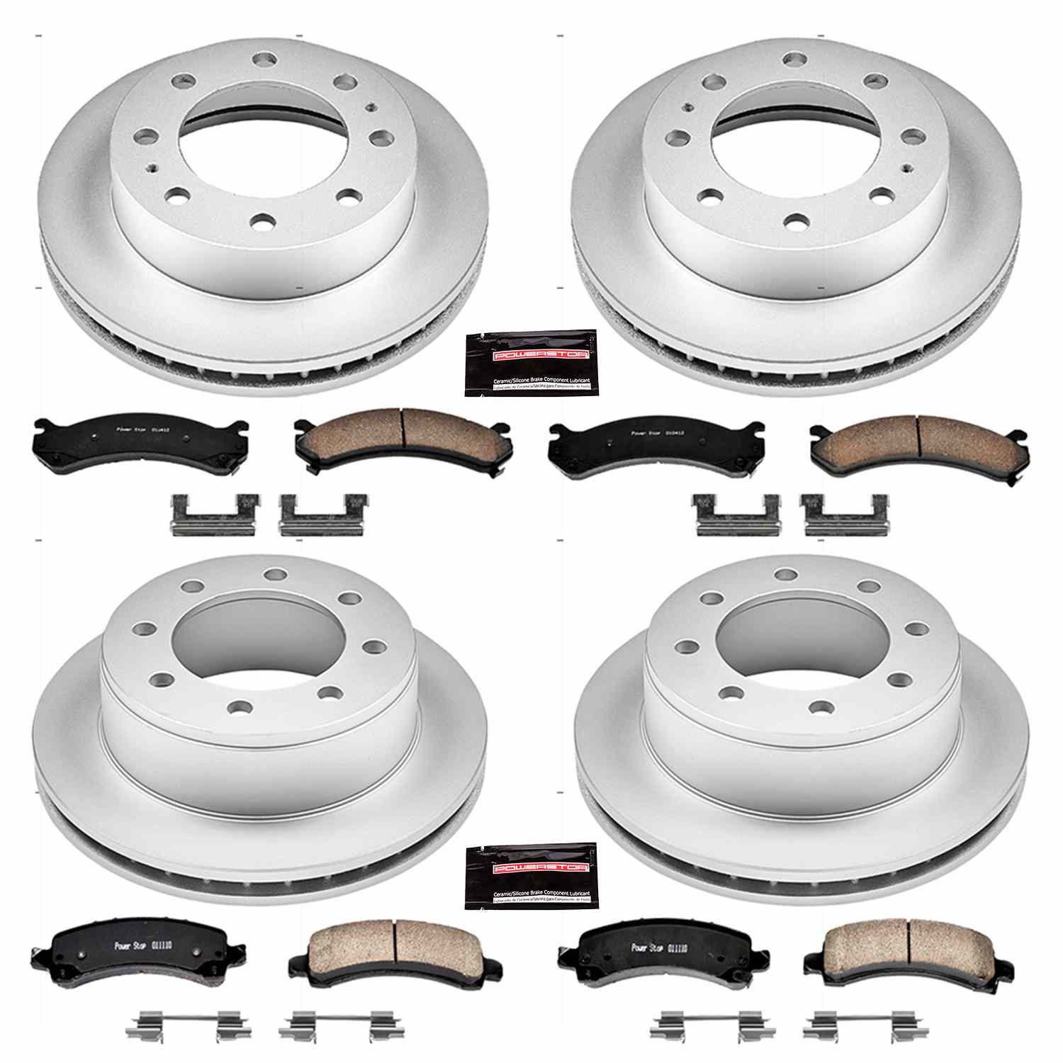 Power Stop 14-19 Chevrolet Express 3500 Front & Rear Z17 Evolution Geomet Coated Brake Kit