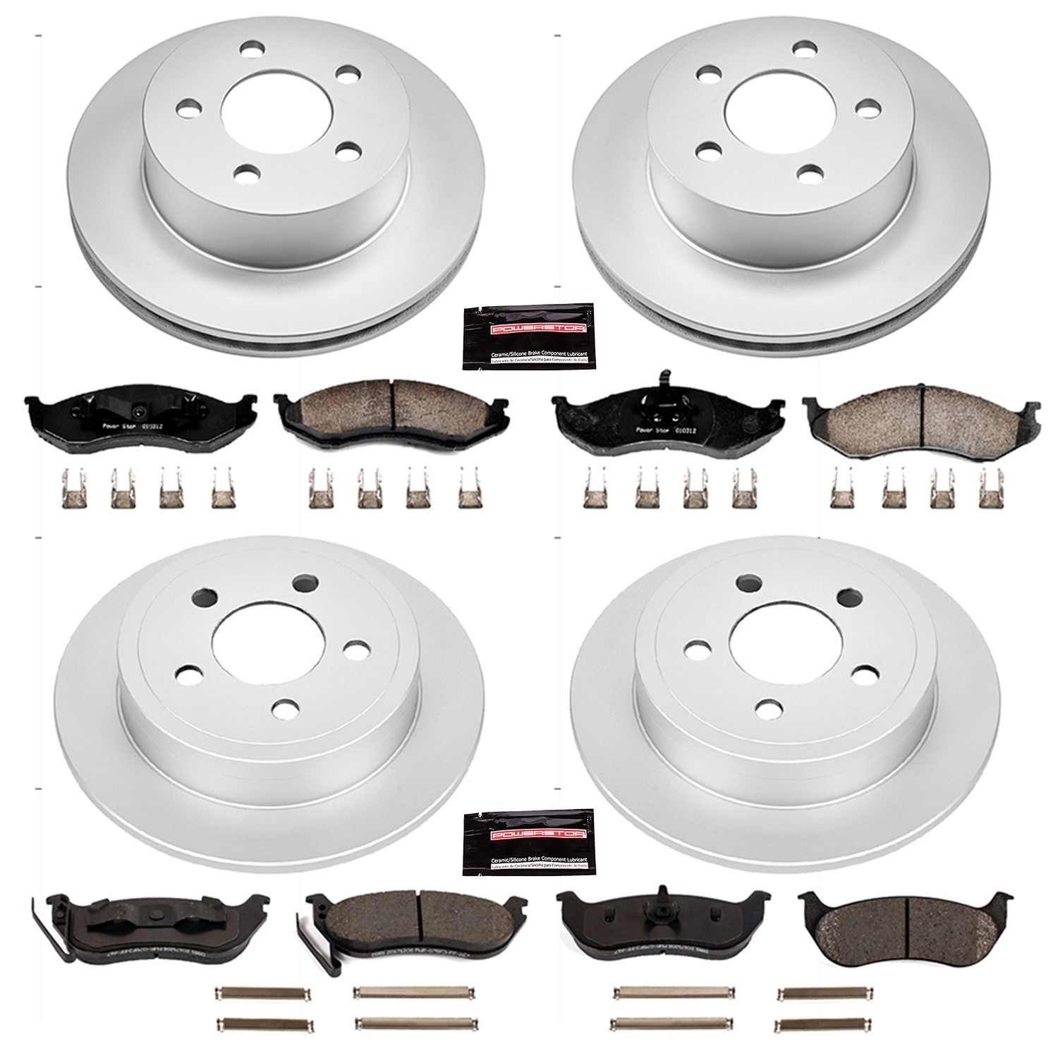 Power Stop 03-06 Jeep Wrangler Front & Rear Z17 Evolution Geomet Coated Brake Kit
