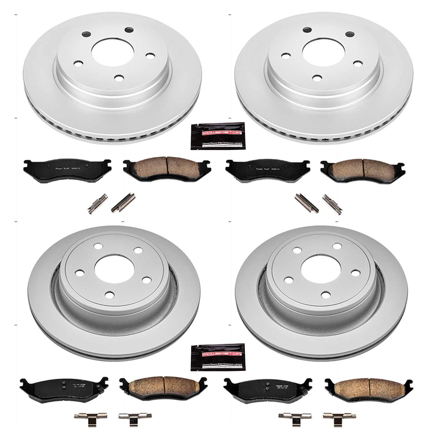 Power Stop 03-05 Dodge Ram 1500 Front & Rear Z17 Evolution Geomet Coated Brake Kit