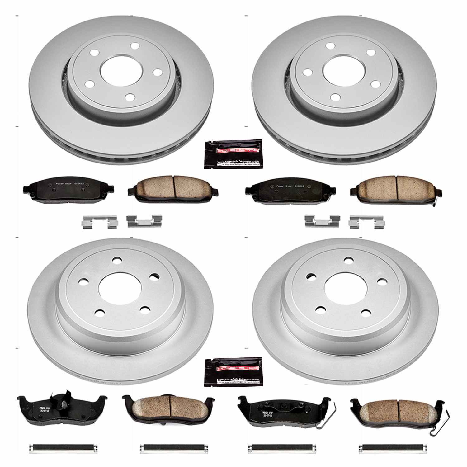 Power Stop 06-10 Jeep Commander Front & Rear Z17 Evolution Geomet Coated Brake Kit