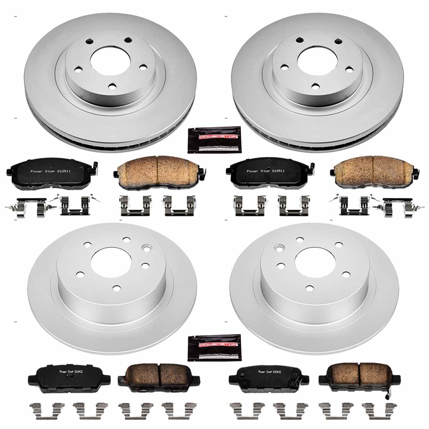 Power Stop 02-06 Nissan Altima Front & Rear Z17 Evolution Geomet Coated Brake Kit