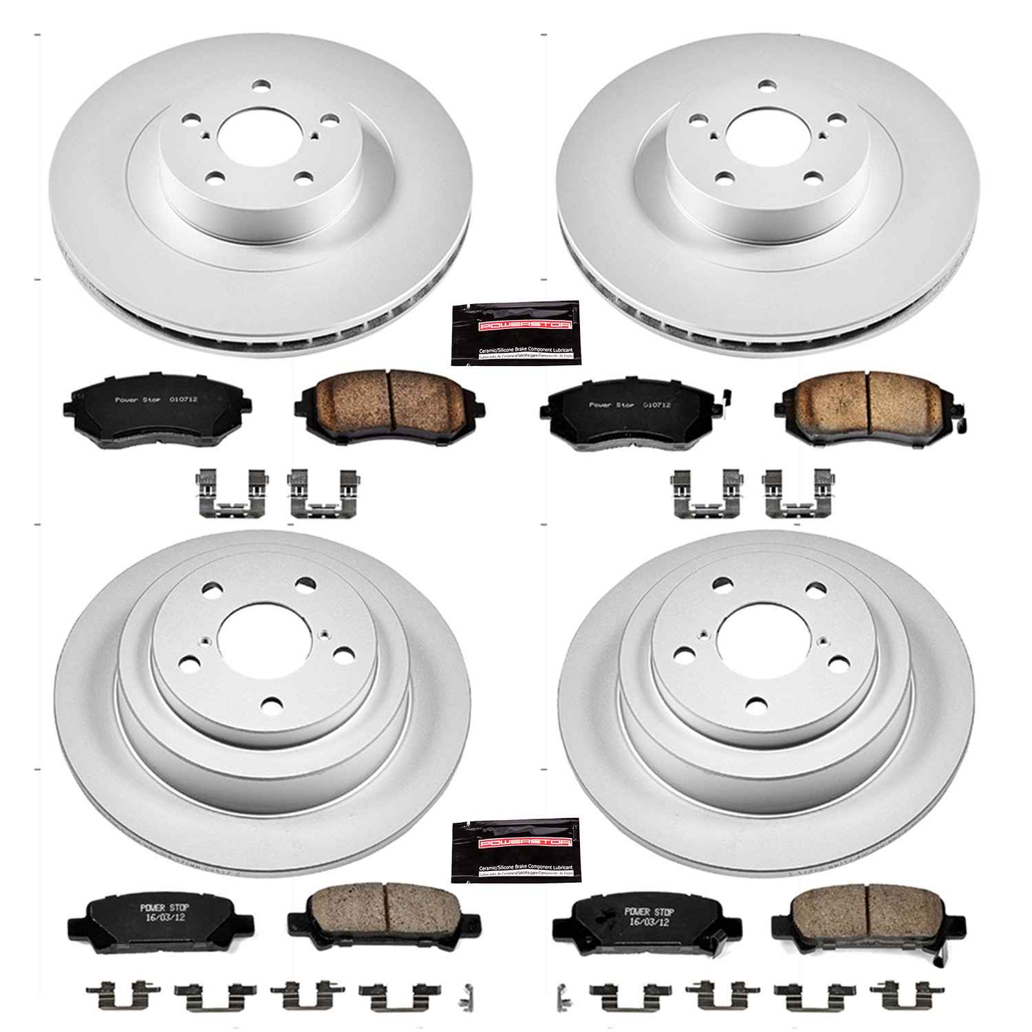 Power Stop 2003 Subaru Forester Front & Rear Z17 Evolution Geomet Coated Brake Kit
