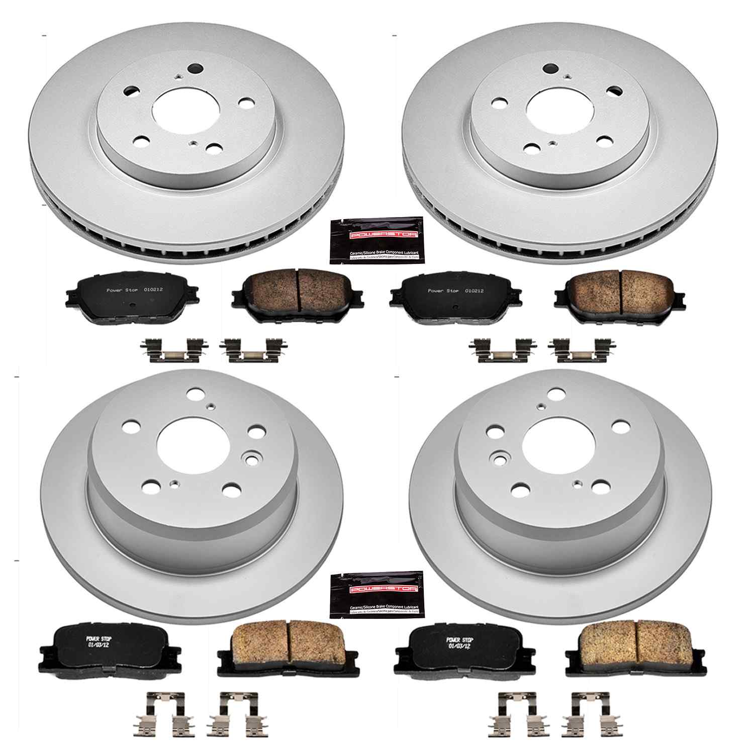 Power Stop 2002 Toyota Camry Front & Rear Z17 Evolution Geomet Coated Brake Kit