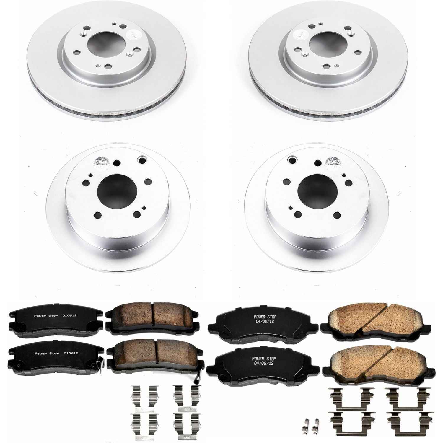 Power Stop 06-12 Mitsubishi Eclipse Front & Rear Z17 Evolution Geomet Coated Brake Kit