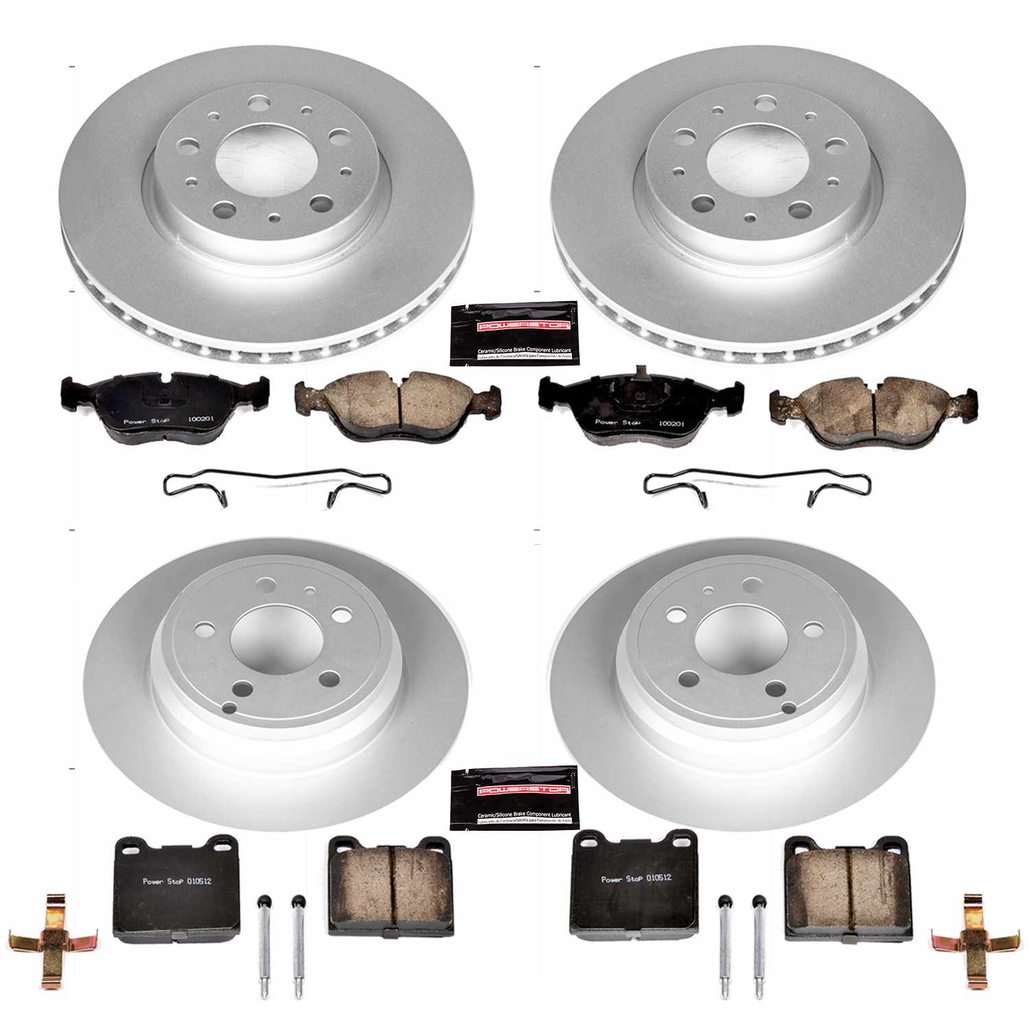 Power Stop 94-97 Volvo 850 Front & Rear Z23 Evolution Sport Coated Brake Kit