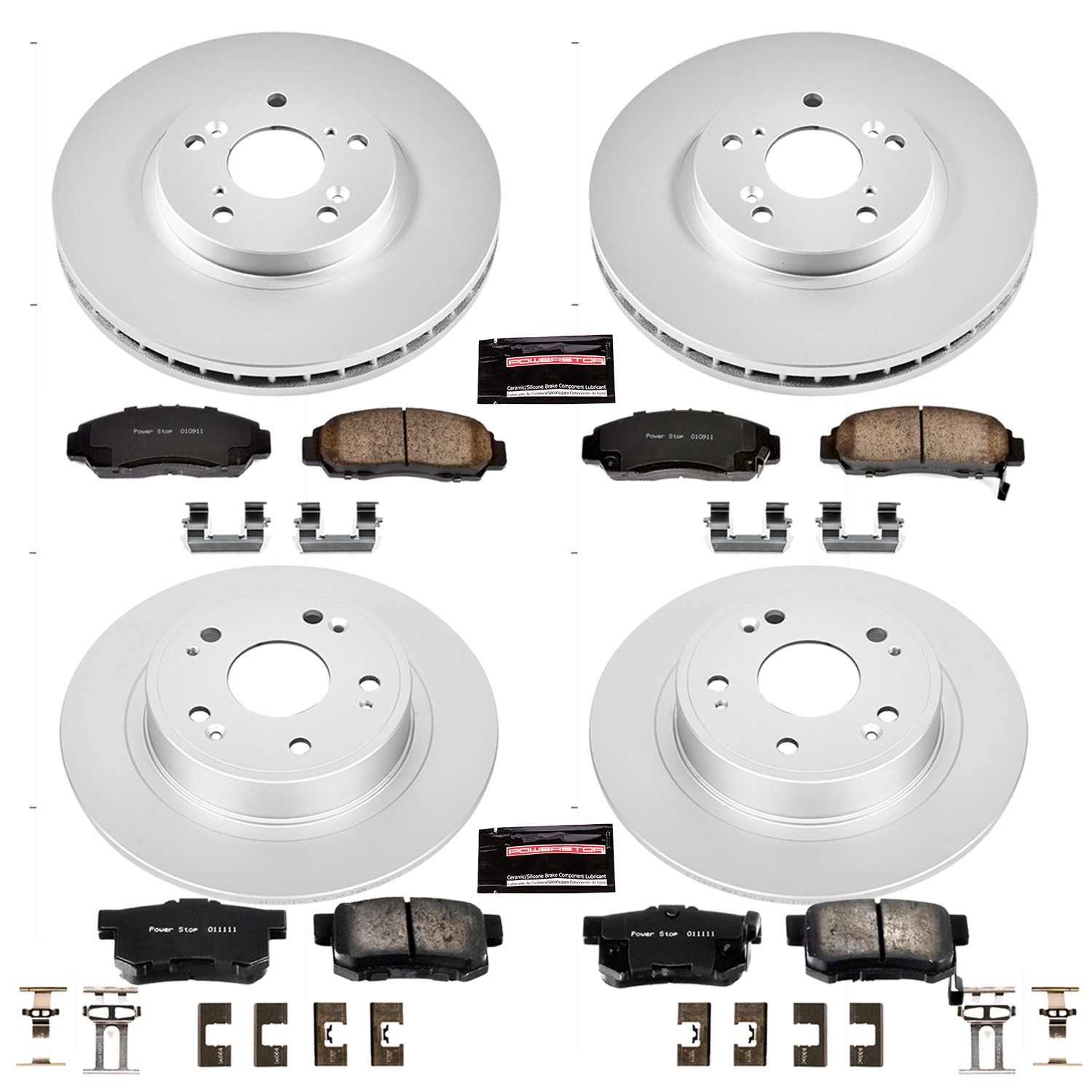 Power Stop 06-07 Honda Accord Front & Rear Z17 Evolution Geomet Coated Brake Kit