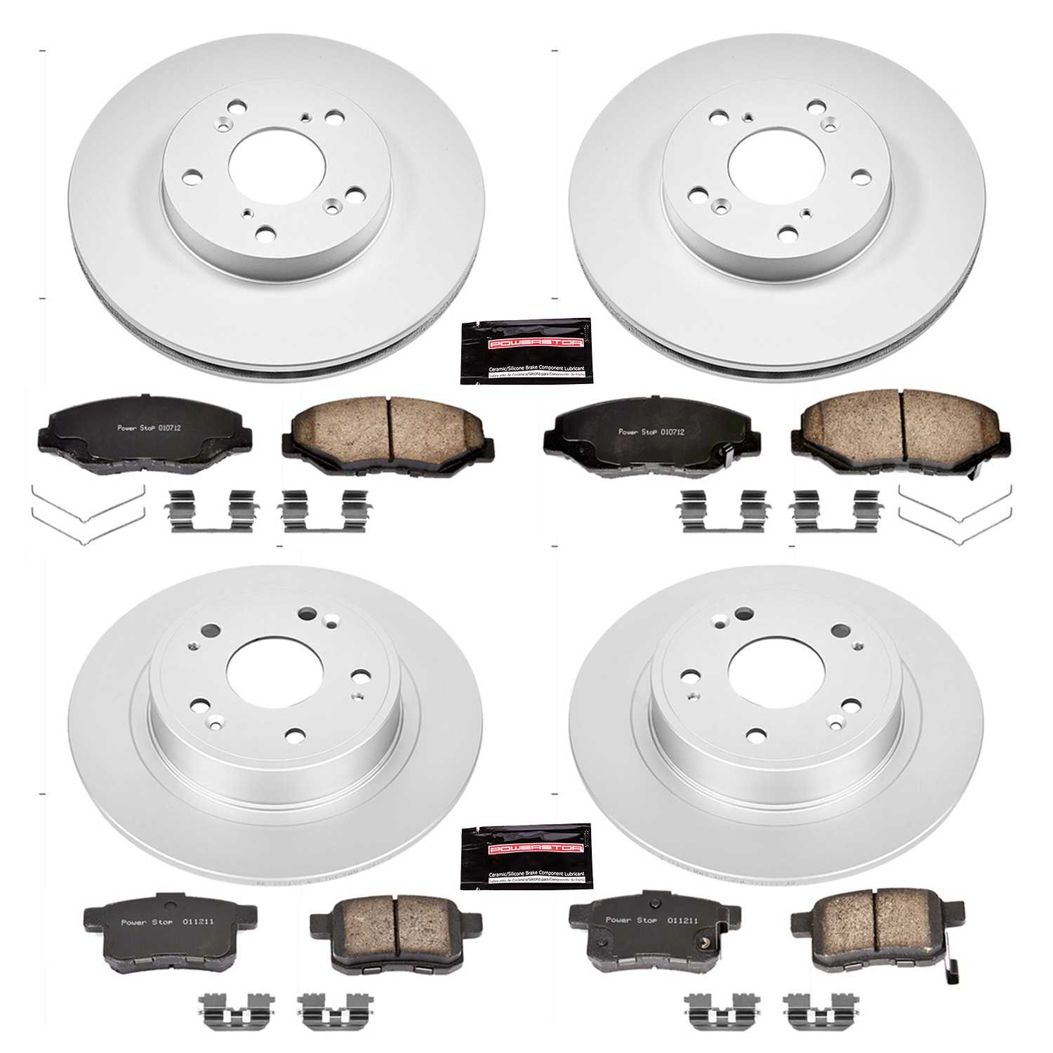 Power Stop 08-10 Honda Accord Front & Rear Z17 Evolution Geomet Coated Brake Kit