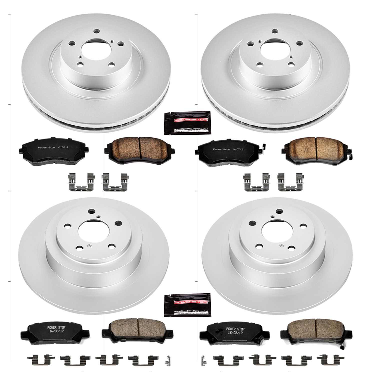 Power Stop 04-06 Subaru Baja Front & Rear Z17 Evolution Geomet Coated Brake Kit