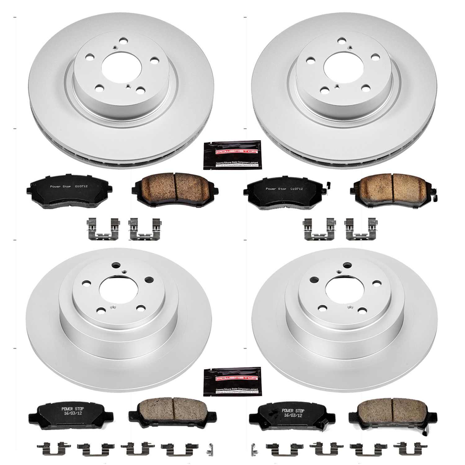 Power Stop 02-04 Subaru Legacy Front & Rear Z17 Evolution Geomet Coated Brake Kit
