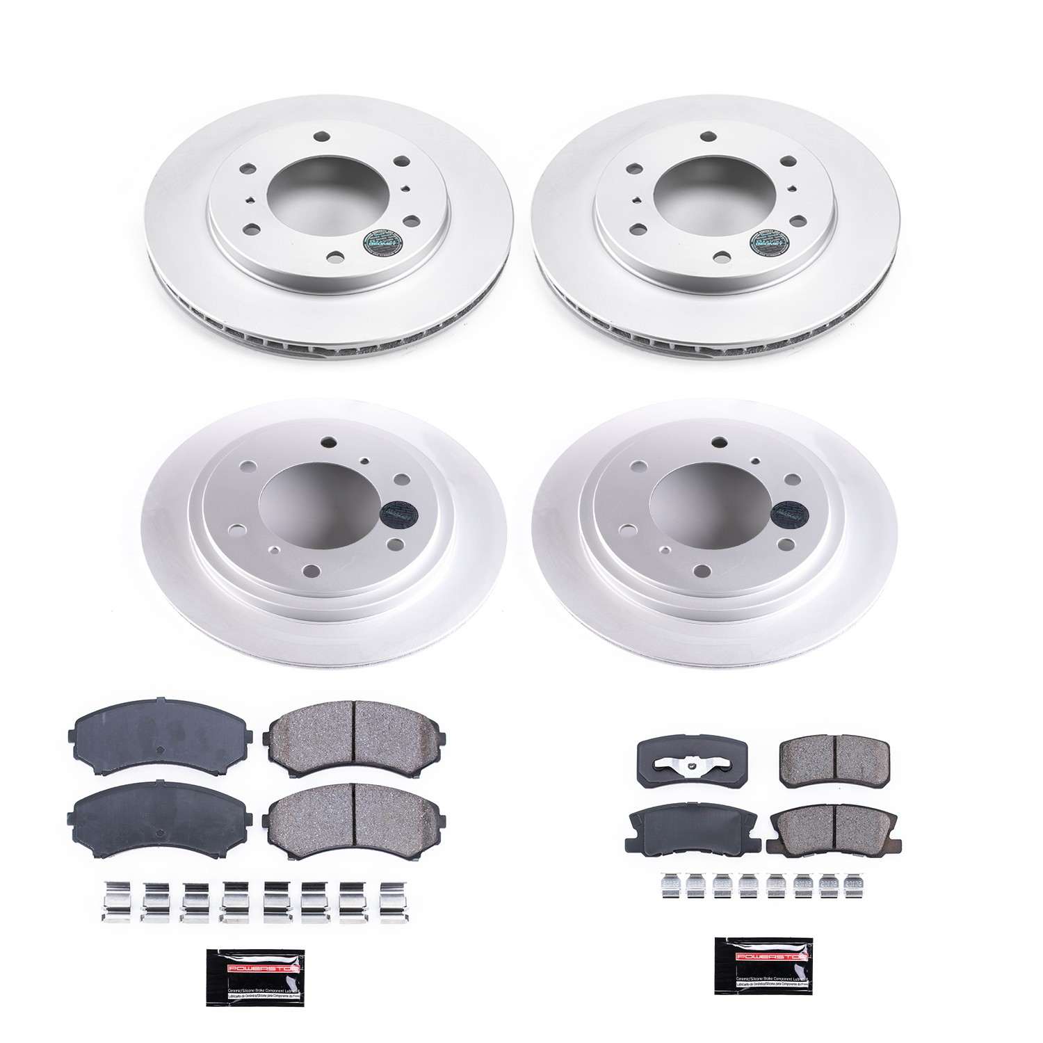 Power Stop 01-06 Mitsubishi Montero Front & Rear Z17 Evolution Geomet Coated Brake Kit