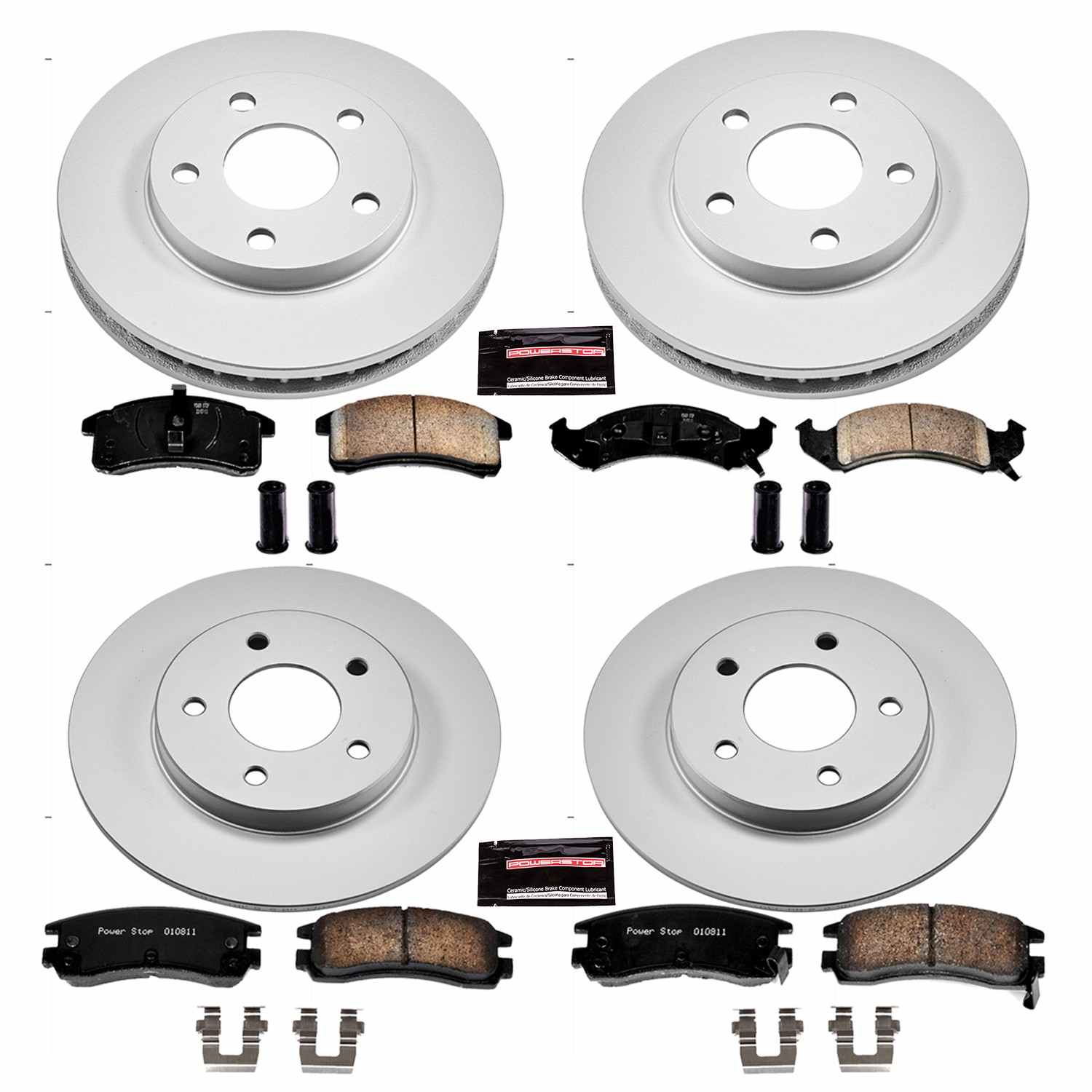 Power Stop 94-96 Cadillac DeVille Front & Rear Z17 Evolution Geomet Coated Brake Kit