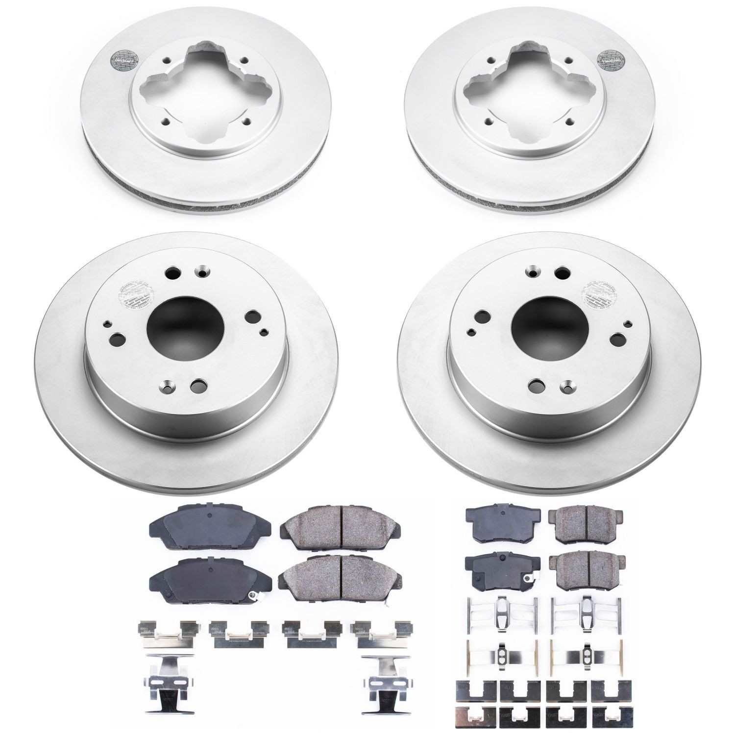 Power Stop 91-93 Honda Accord Front & Rear Z17 Evolution Geomet Coated Brake Kit