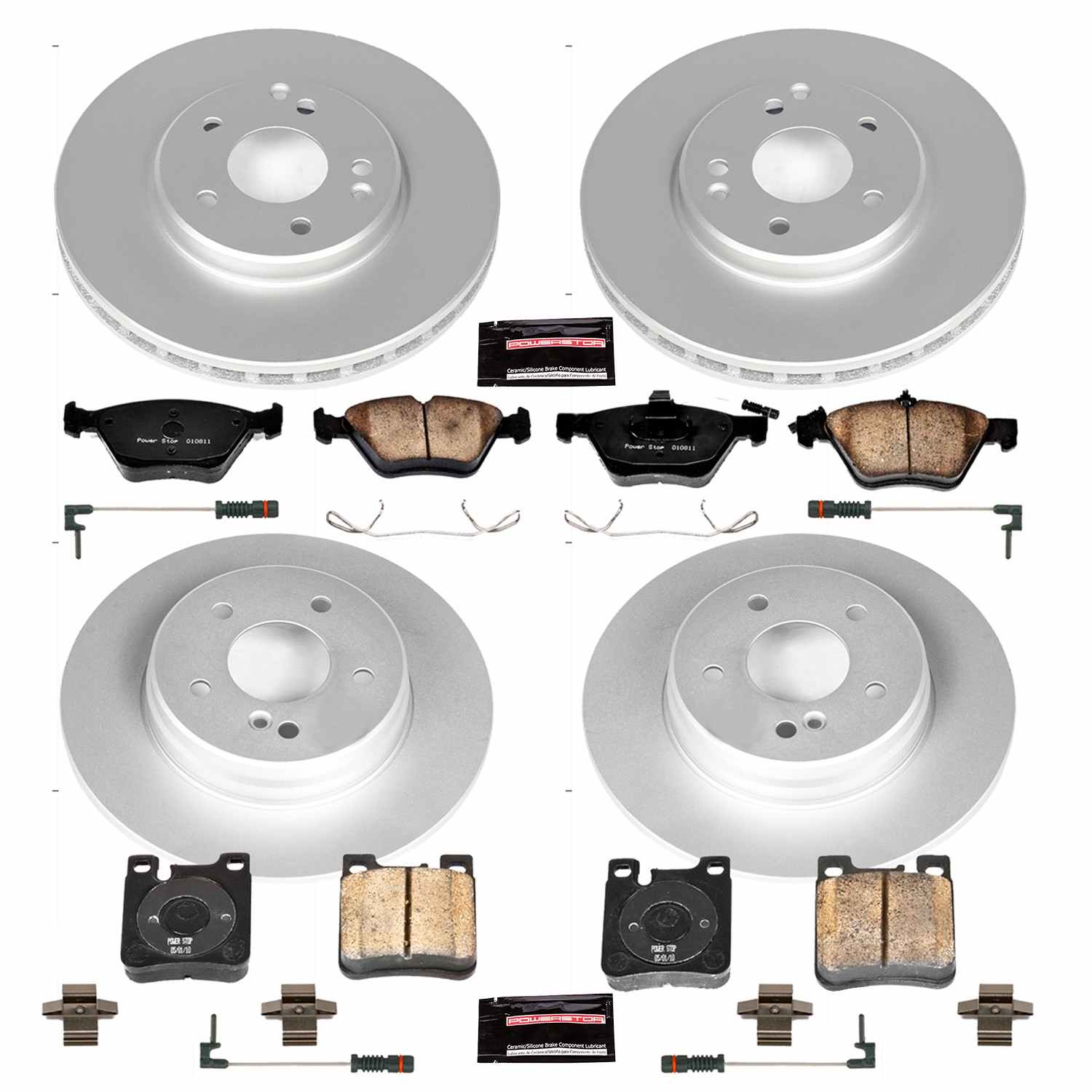 Power Stop 98-99 Mercedes-Benz CLK320 Front & Rear Z23 Evolution Sport Coated Brake Kit