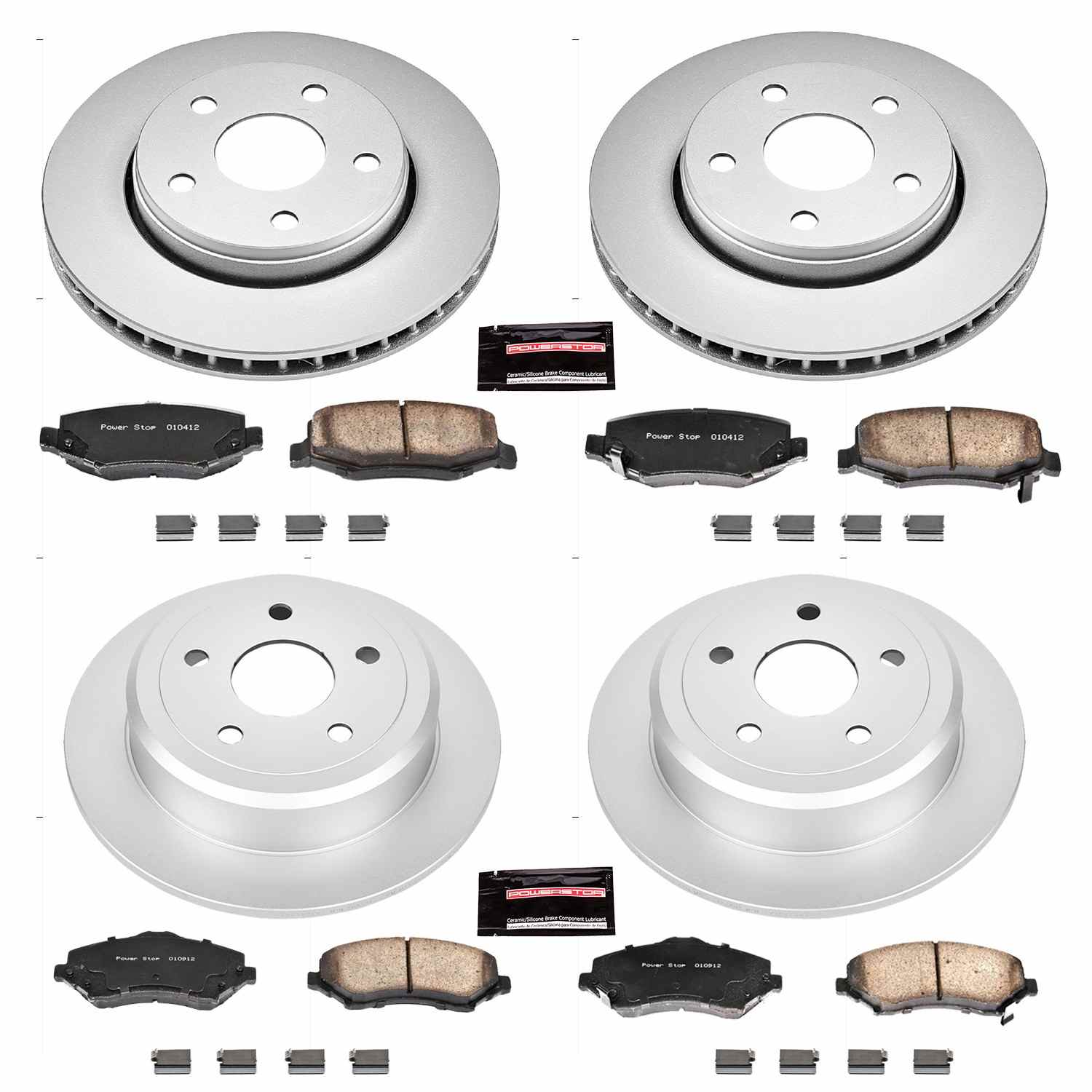 Power Stop 07-17 Jeep Wrangler Front & Rear Z17 Evolution Geomet Coated Brake Kit
