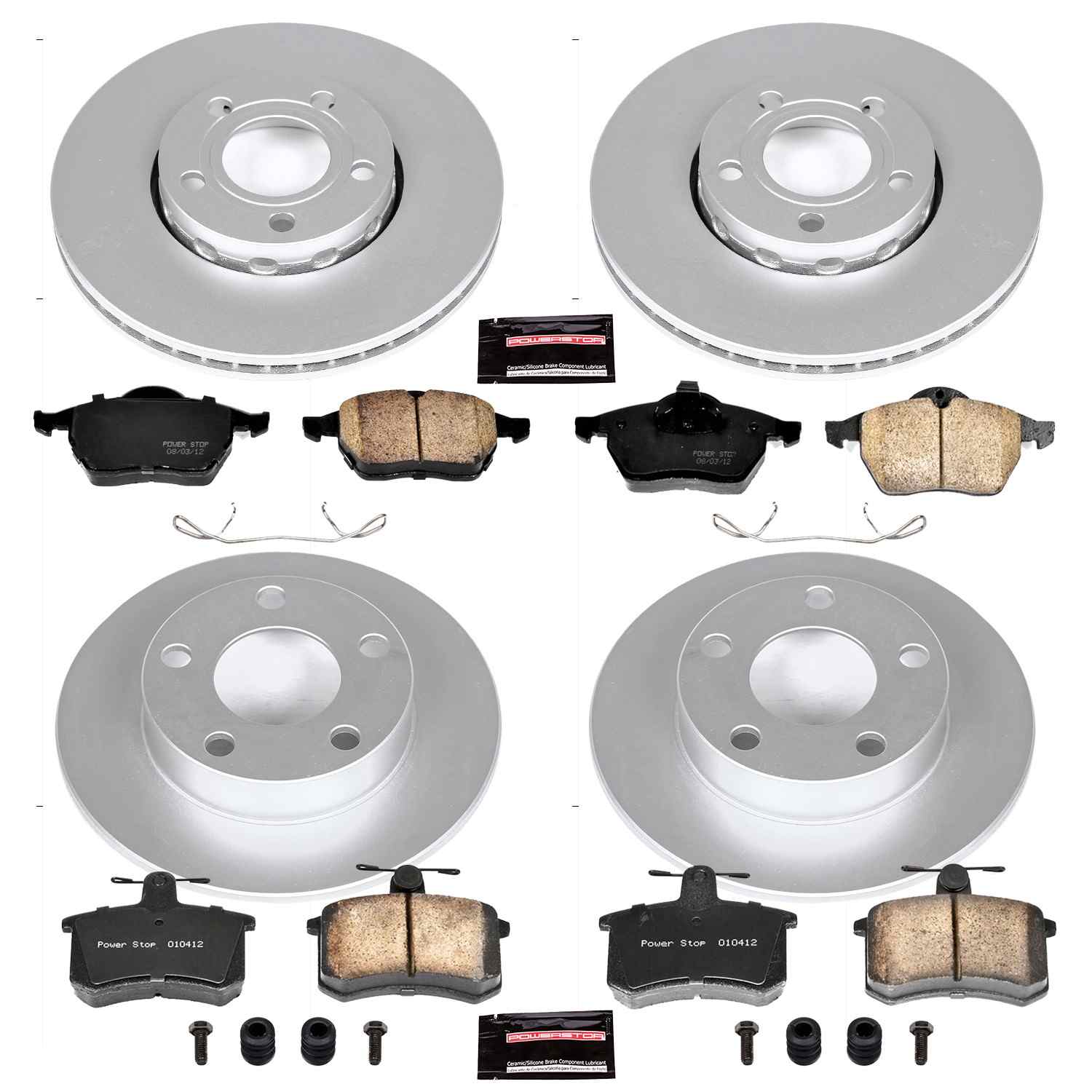 Power Stop 96-98 Audi A4 Quattro Front & Rear Z23 Evolution Sport Coated Brake Kit